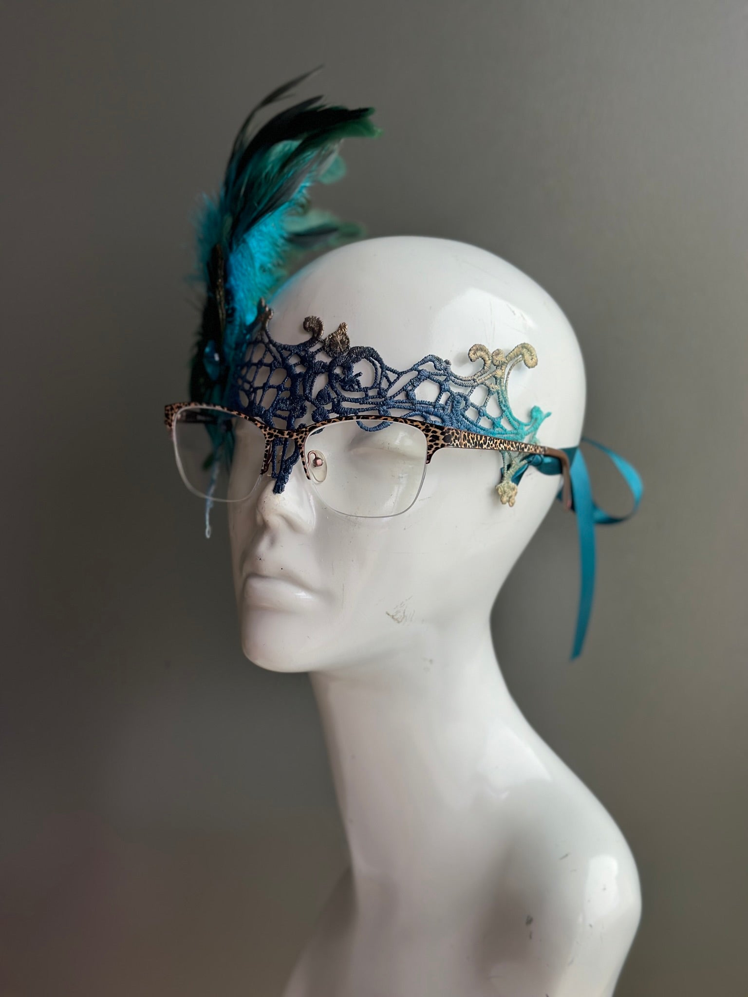 Eyeglass Mask - Peacock Mirage