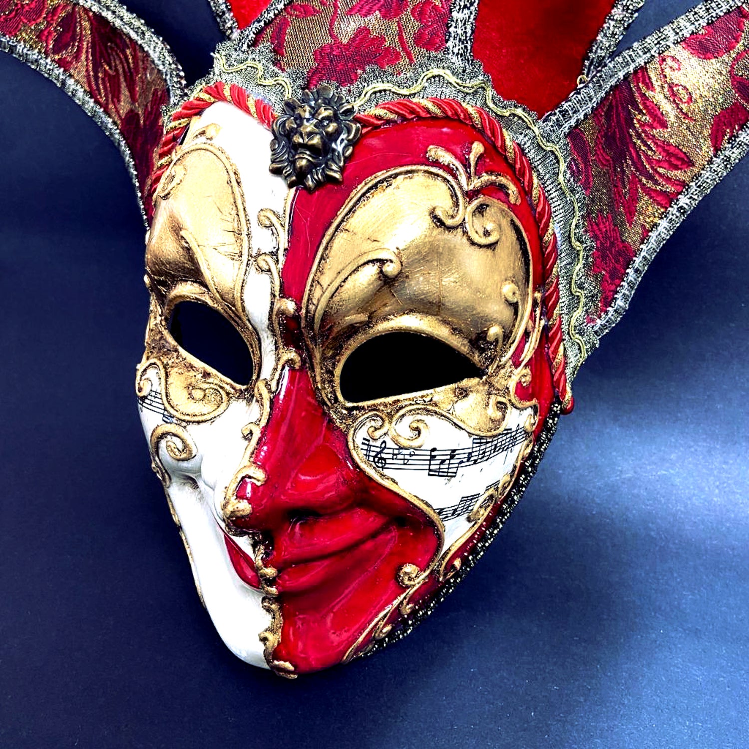 Venetian Jester Mask - Red and Gold