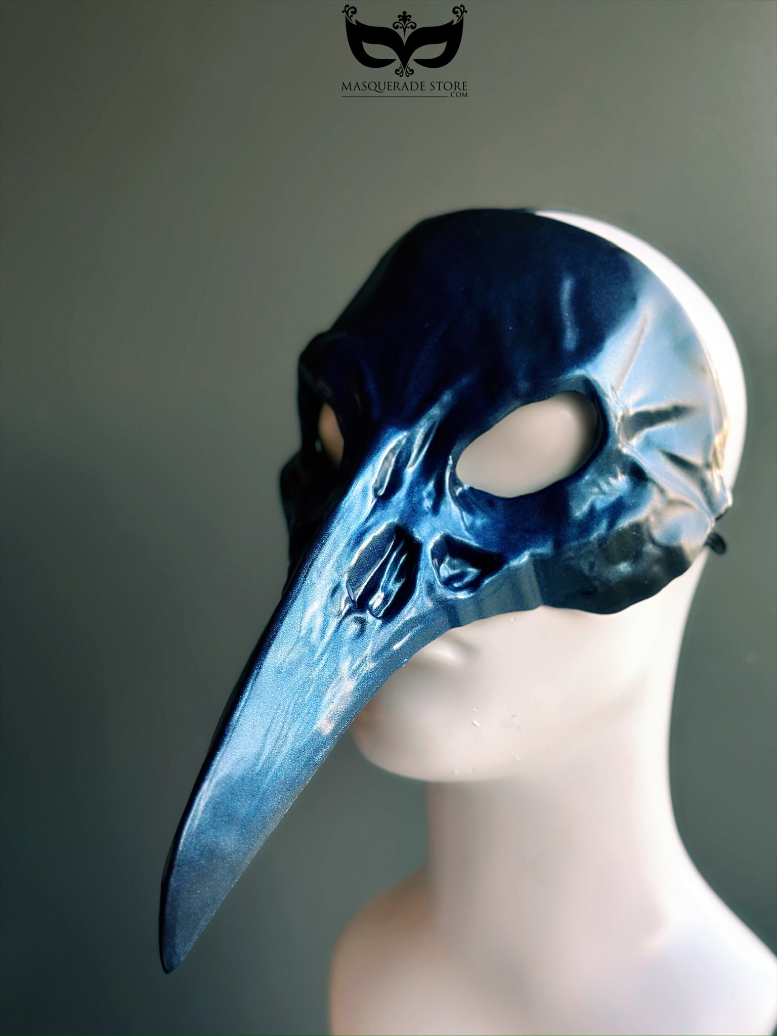 Midnight Curator - Blue Plague Crow Skull Mask