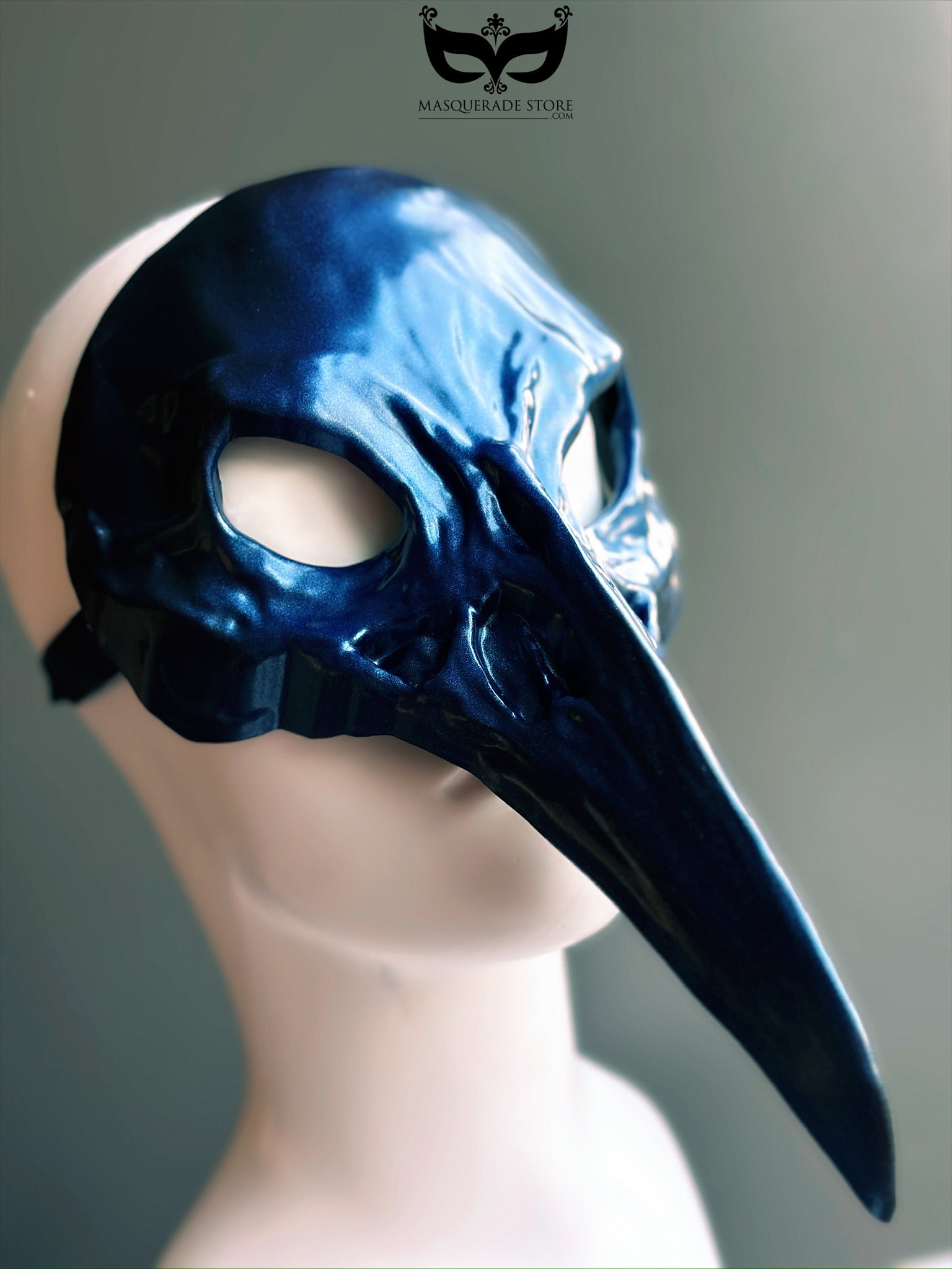 Midnight Curator - Blue Plague Crow Skull Mask
