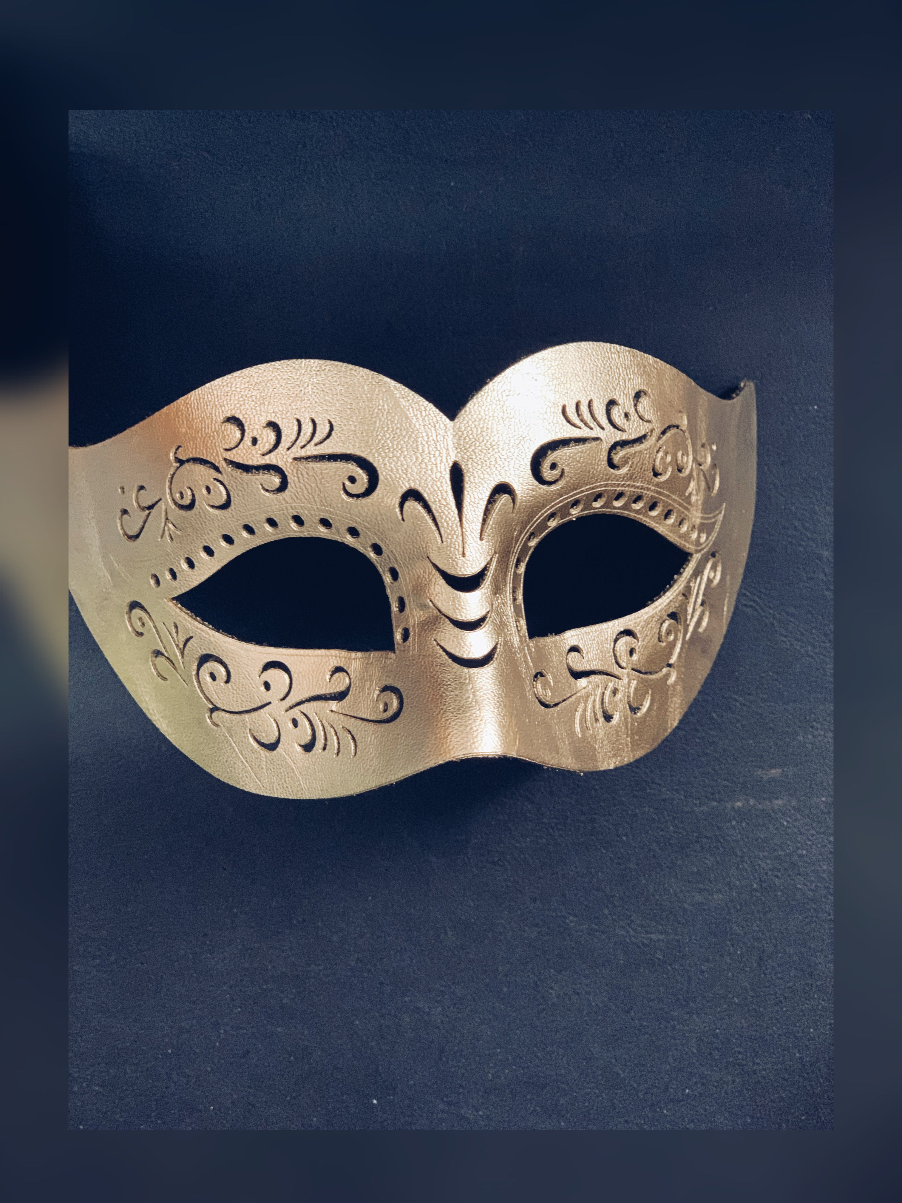 Vegan Leather Mask - Gold