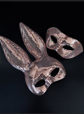 Couples disco ball masquerade masks in rose gold.