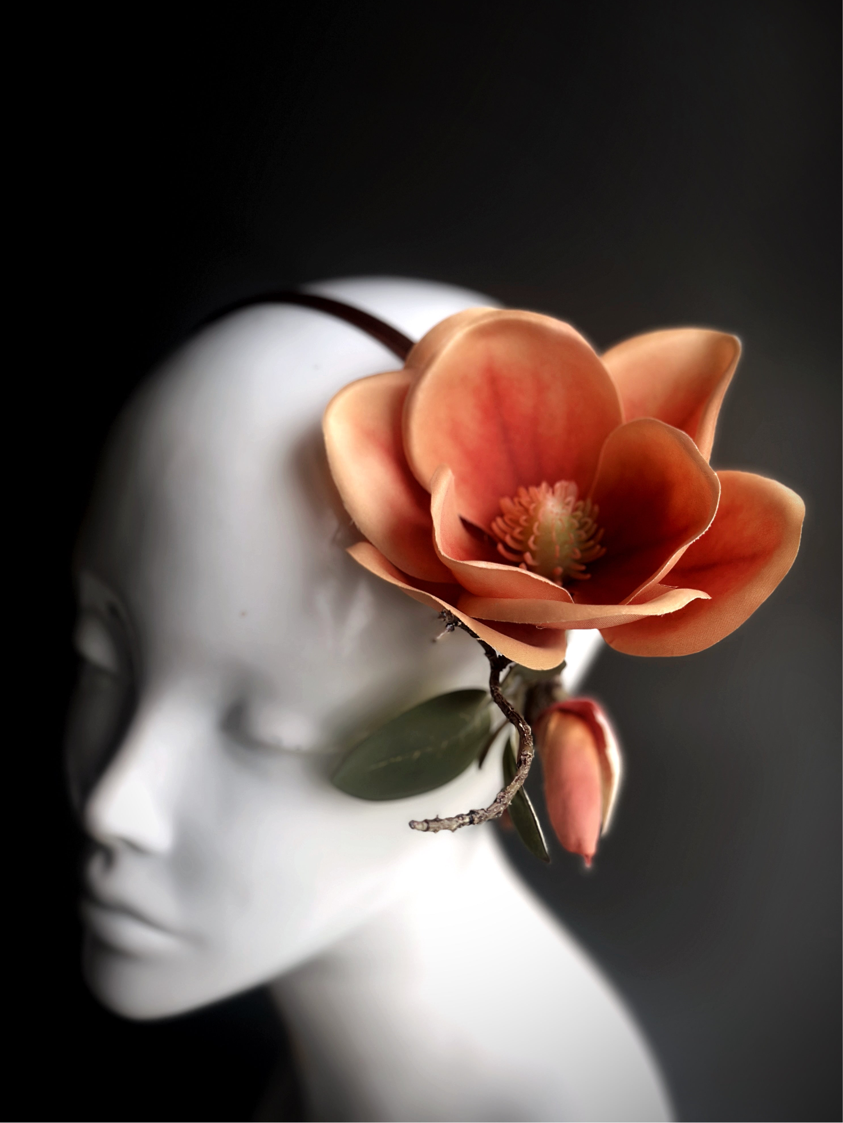 Orange Magnolia Fascinator