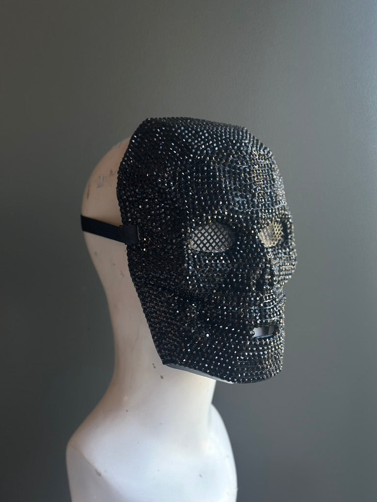 Jeweled Skull Mask - Black
