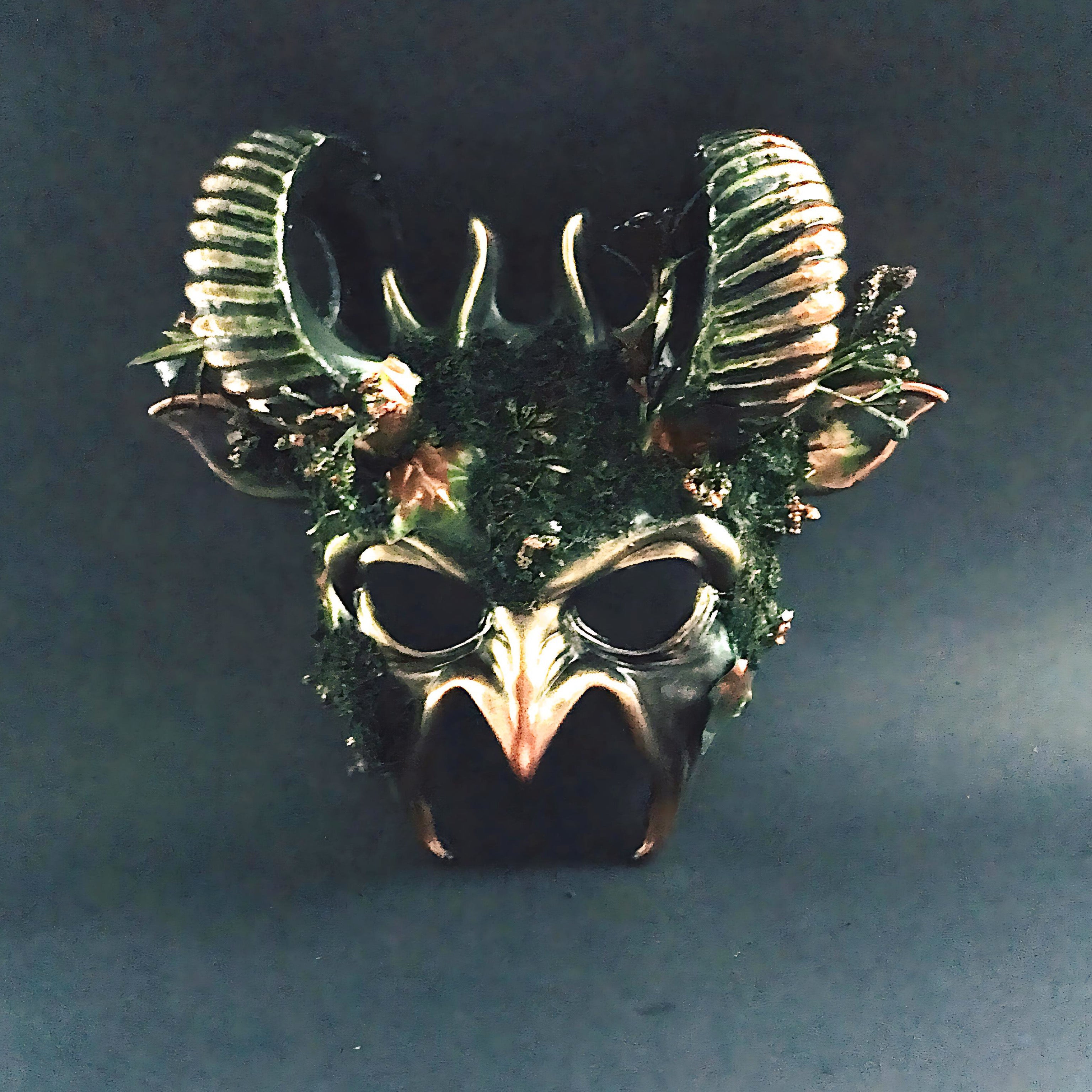 Forest Green Mythical Beast Mask