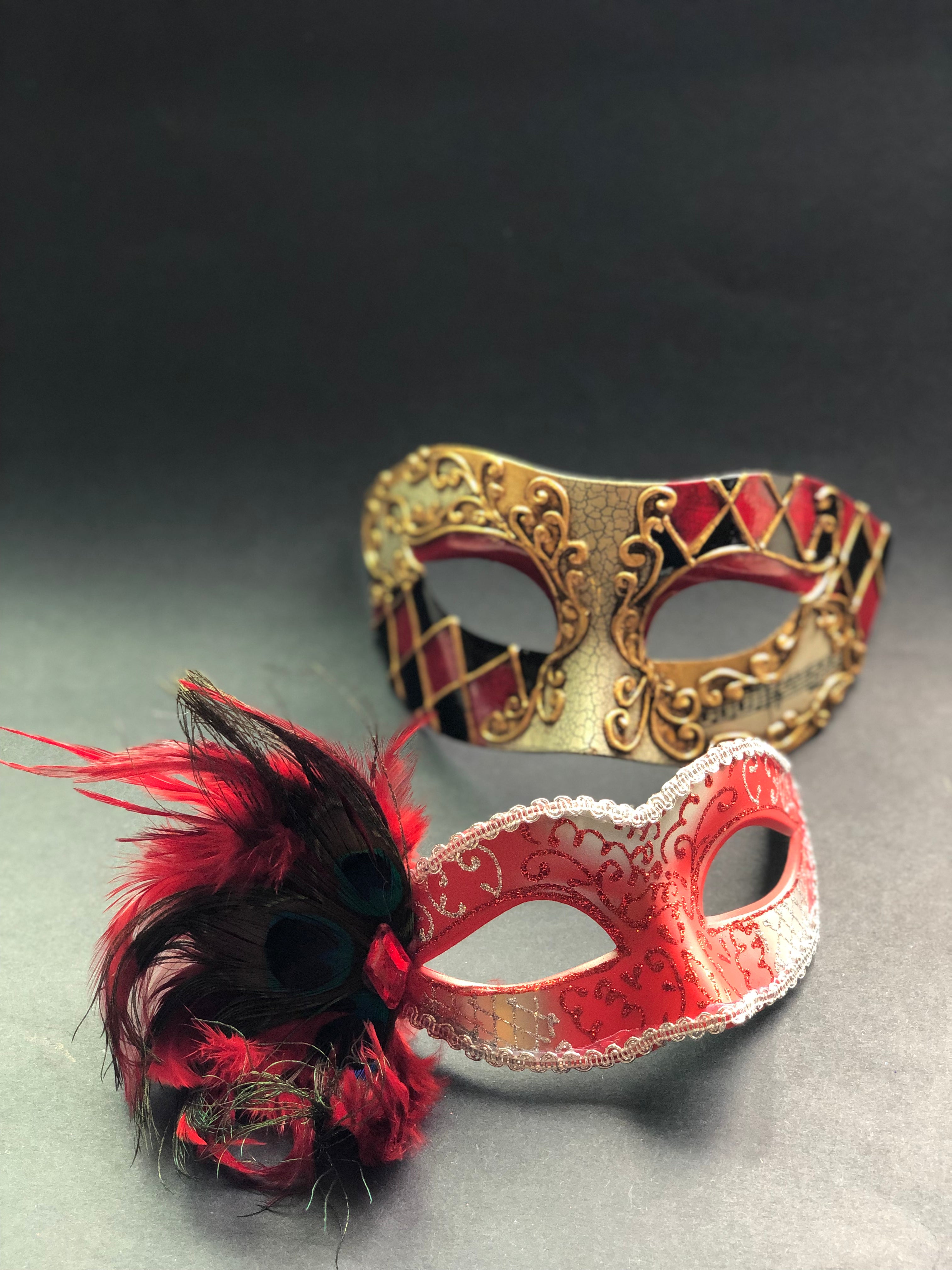 Venetian harlequin - Red/Silver/Gold