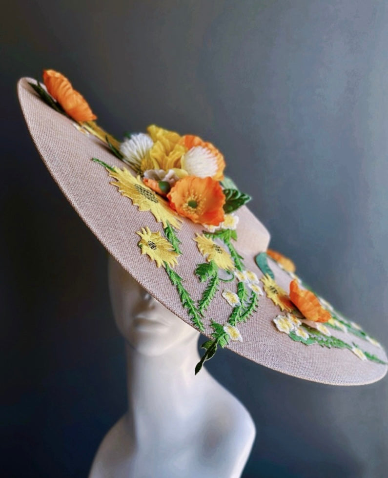 Blush Floral Derby Hat – Botanical Sun Hat