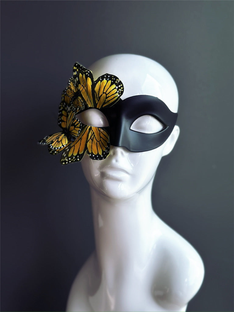 Butterfly Mask - Black and Yellow Monarch