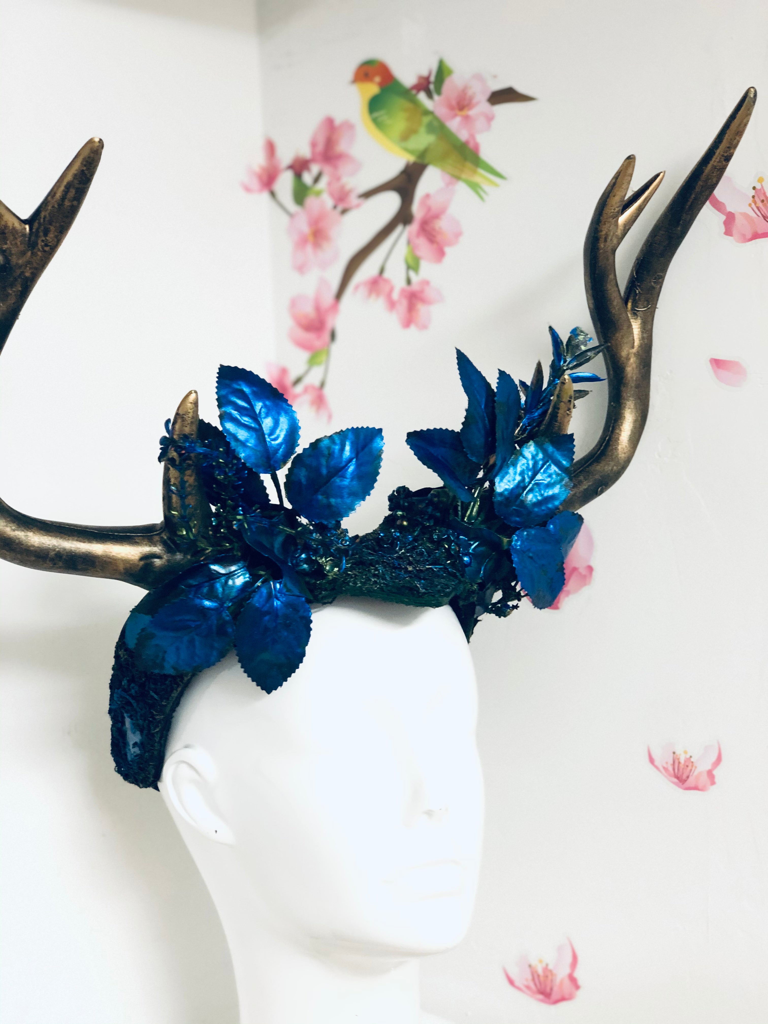 Deer Antler Headdress - Mythical Blues