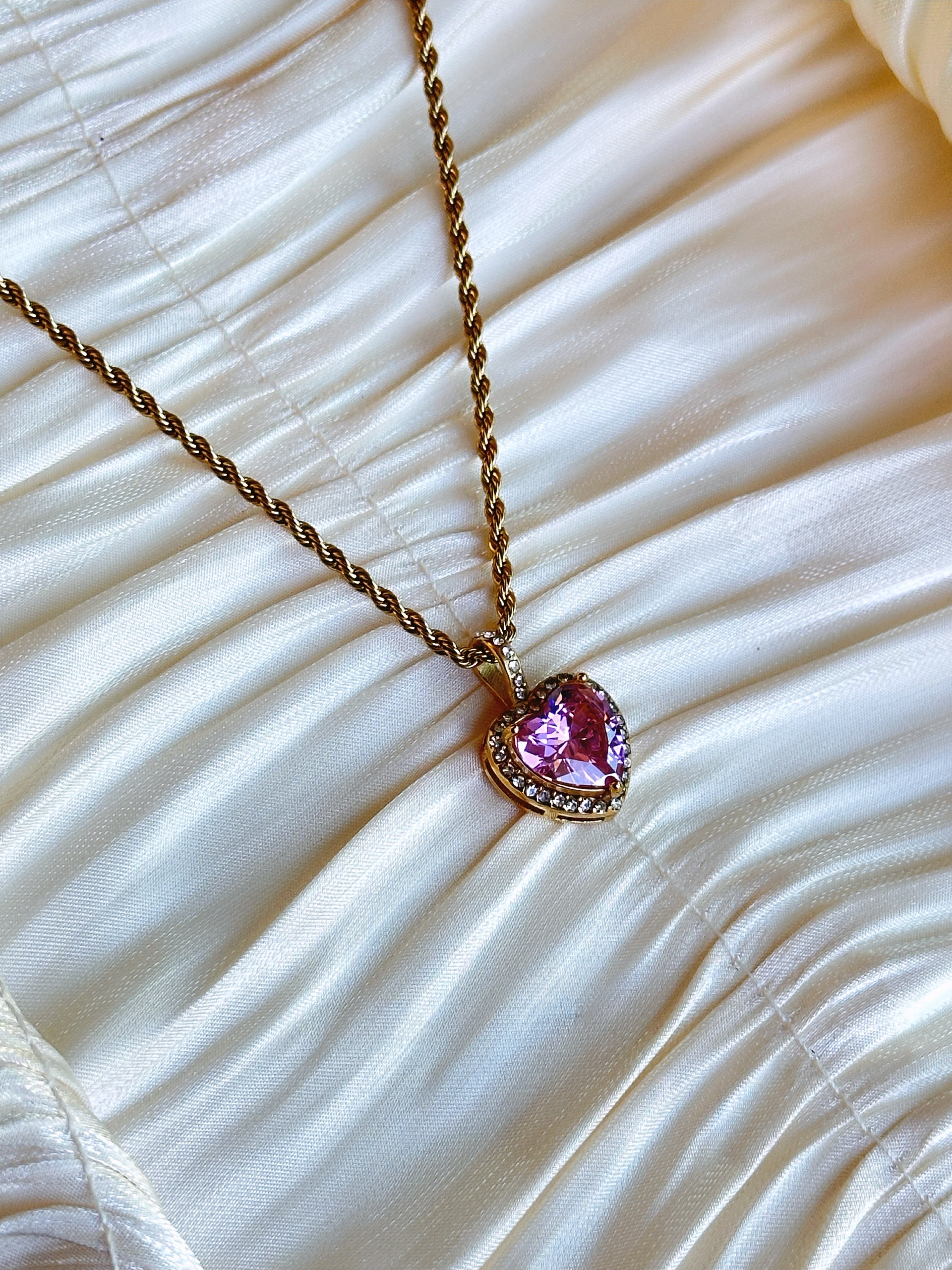 Liora Blush Heart Pendant Necklace