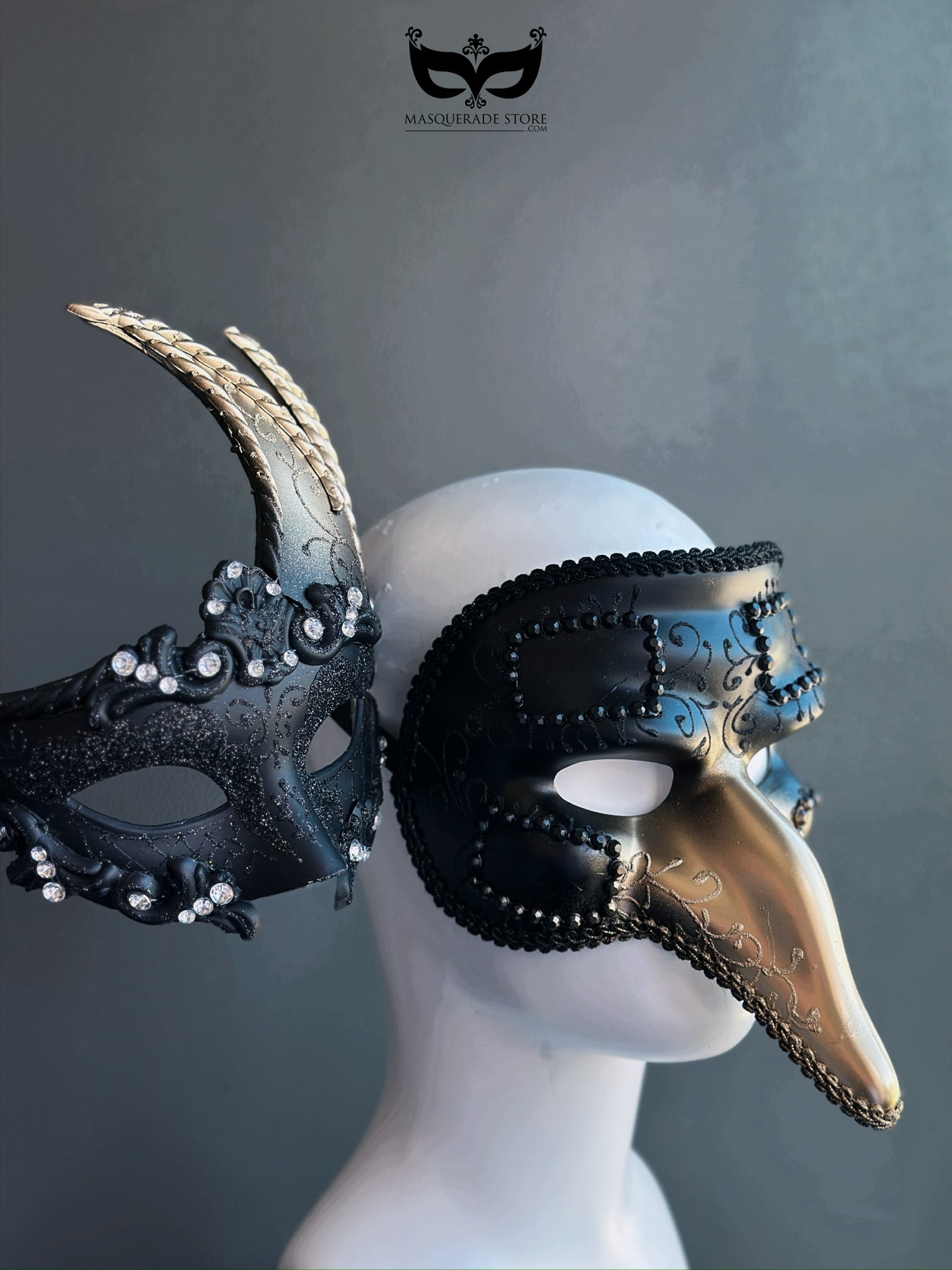 Eternal Masquerade - Black Gold Couples Set