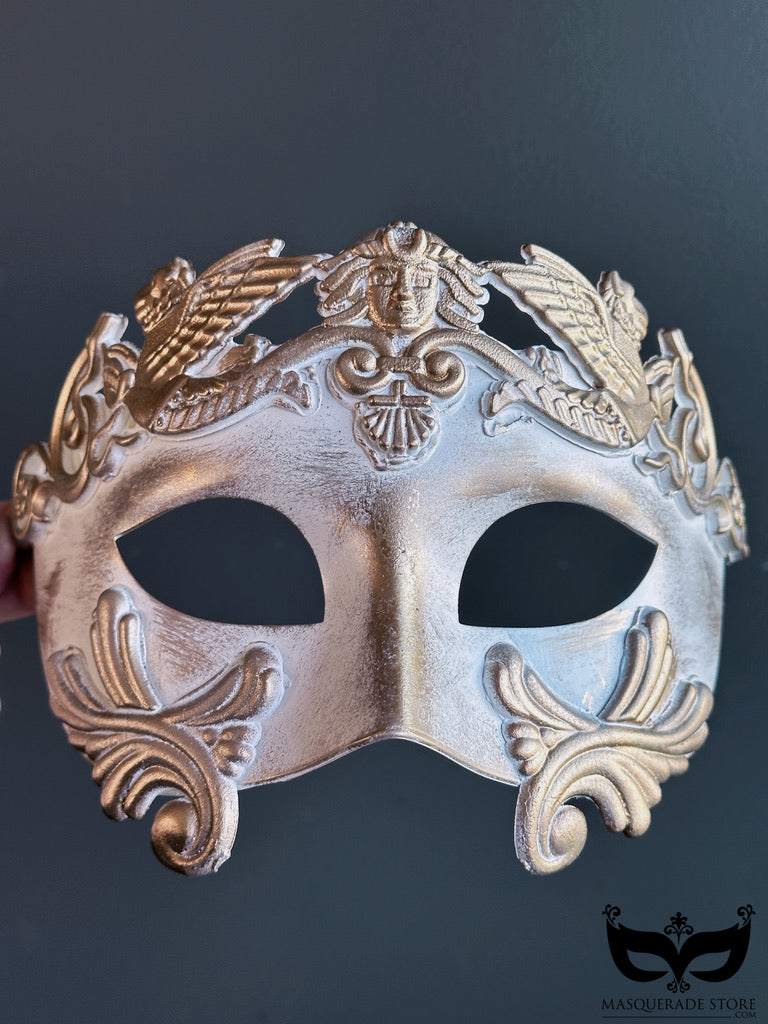 Gladiator Mask - White / Gold