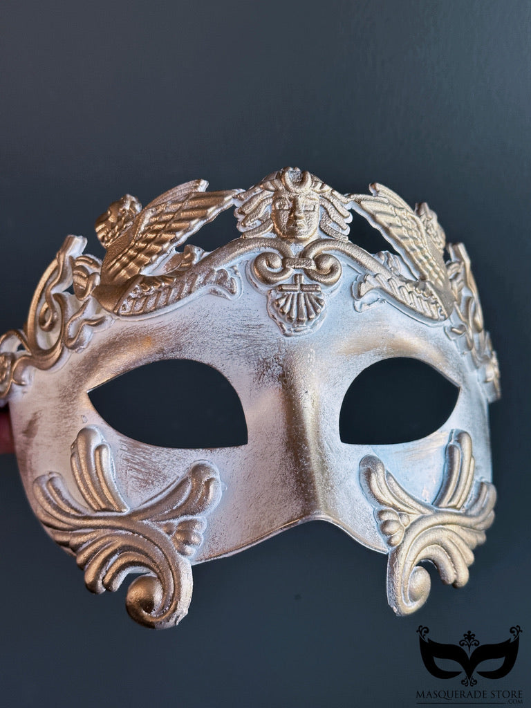 Gladiator Mask - White / Gold
