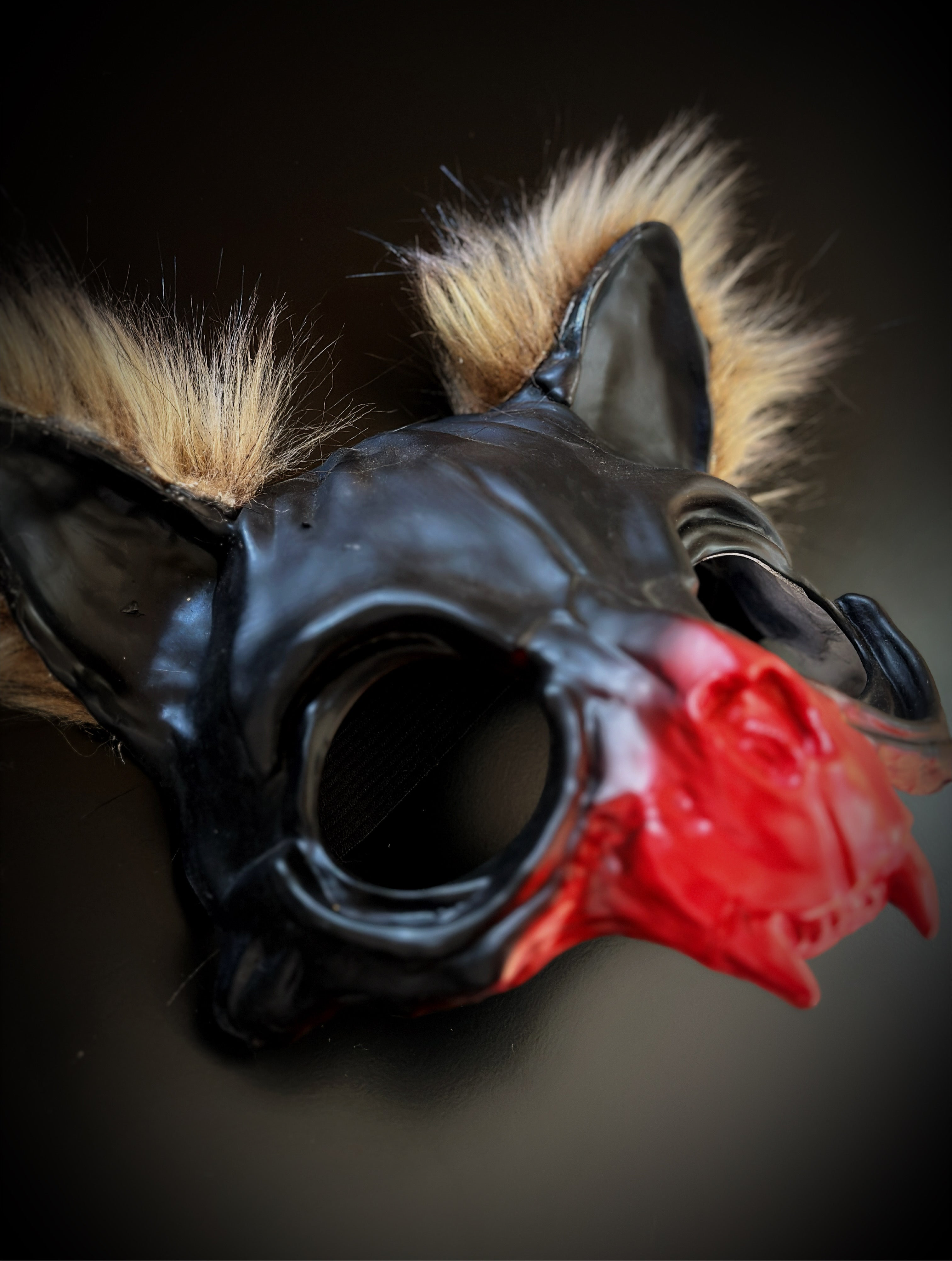 Feral Cat Mask - Black/Red