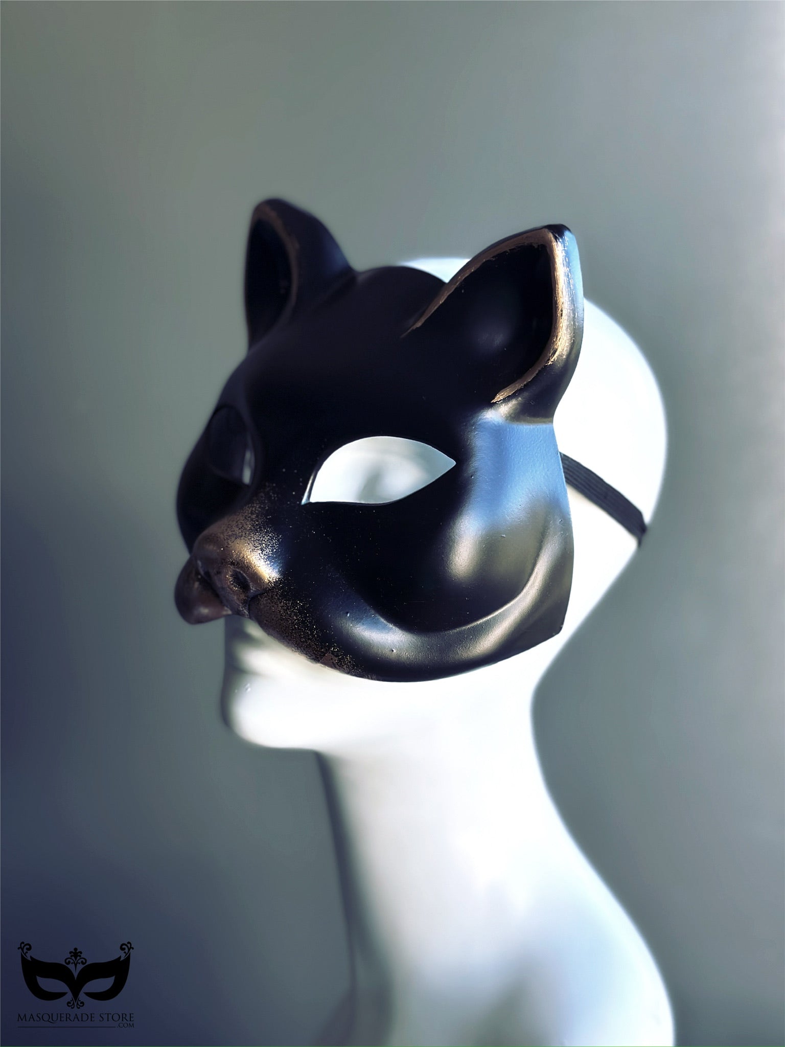 Velvet Whiskers - Black Gold Cat Mask