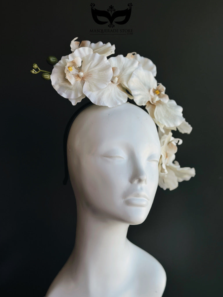 Orchid Fascinator - Ivory Cream