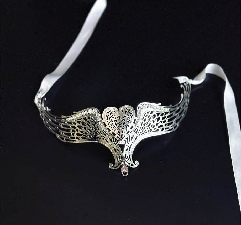 Angel Wing Mask - Silver