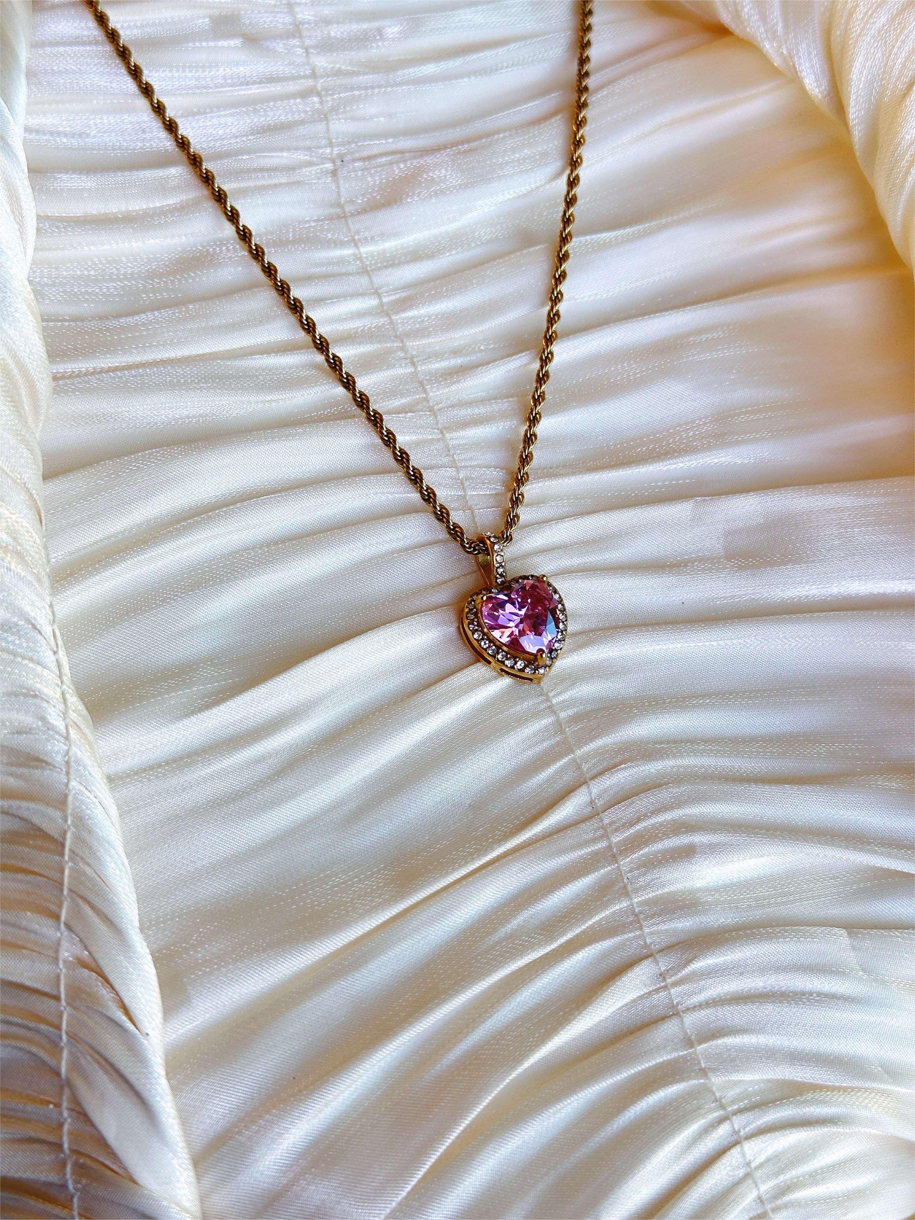 Liora Blush Heart Pendant Necklace