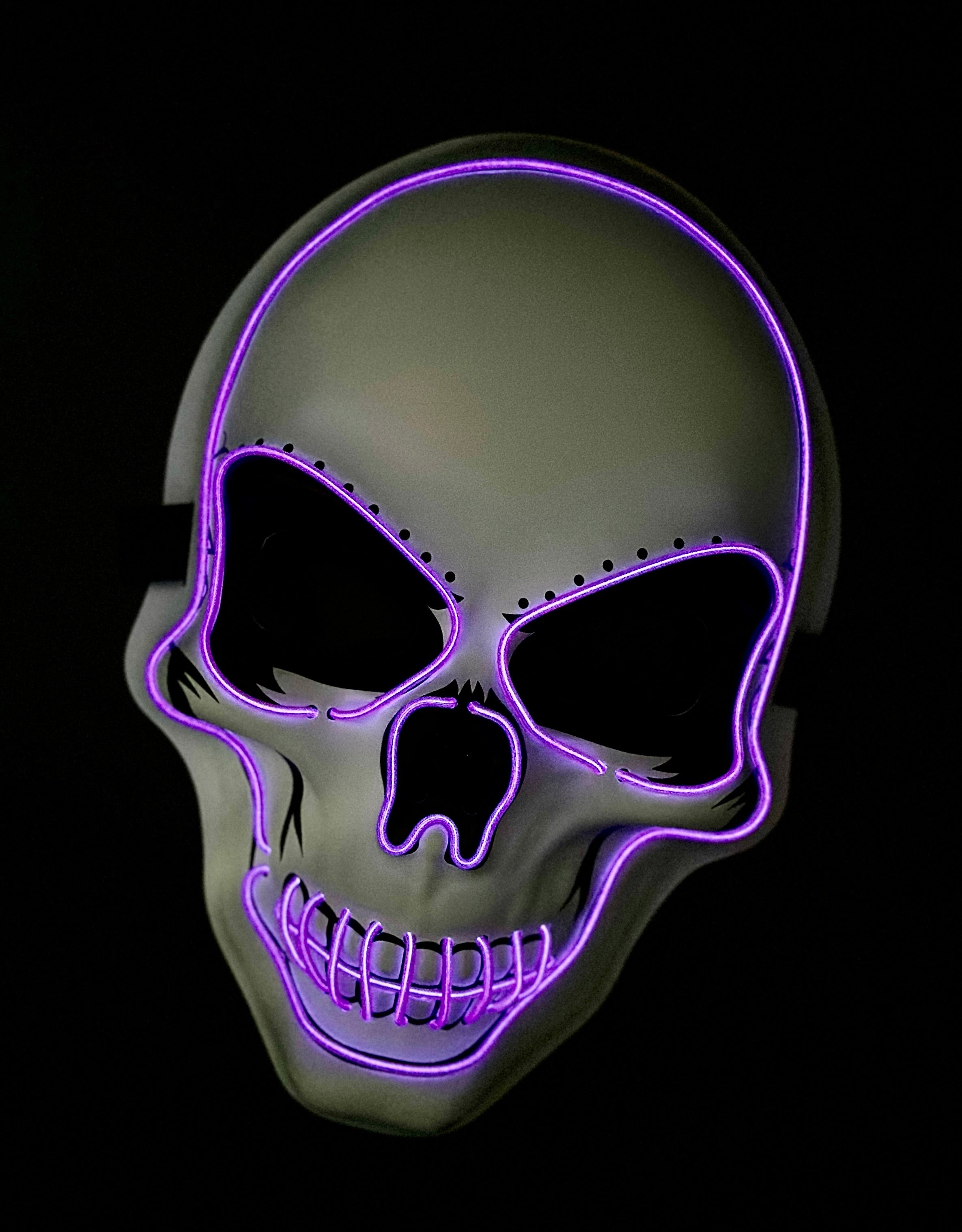 Neon Skull Glow - Purple LED Mask
