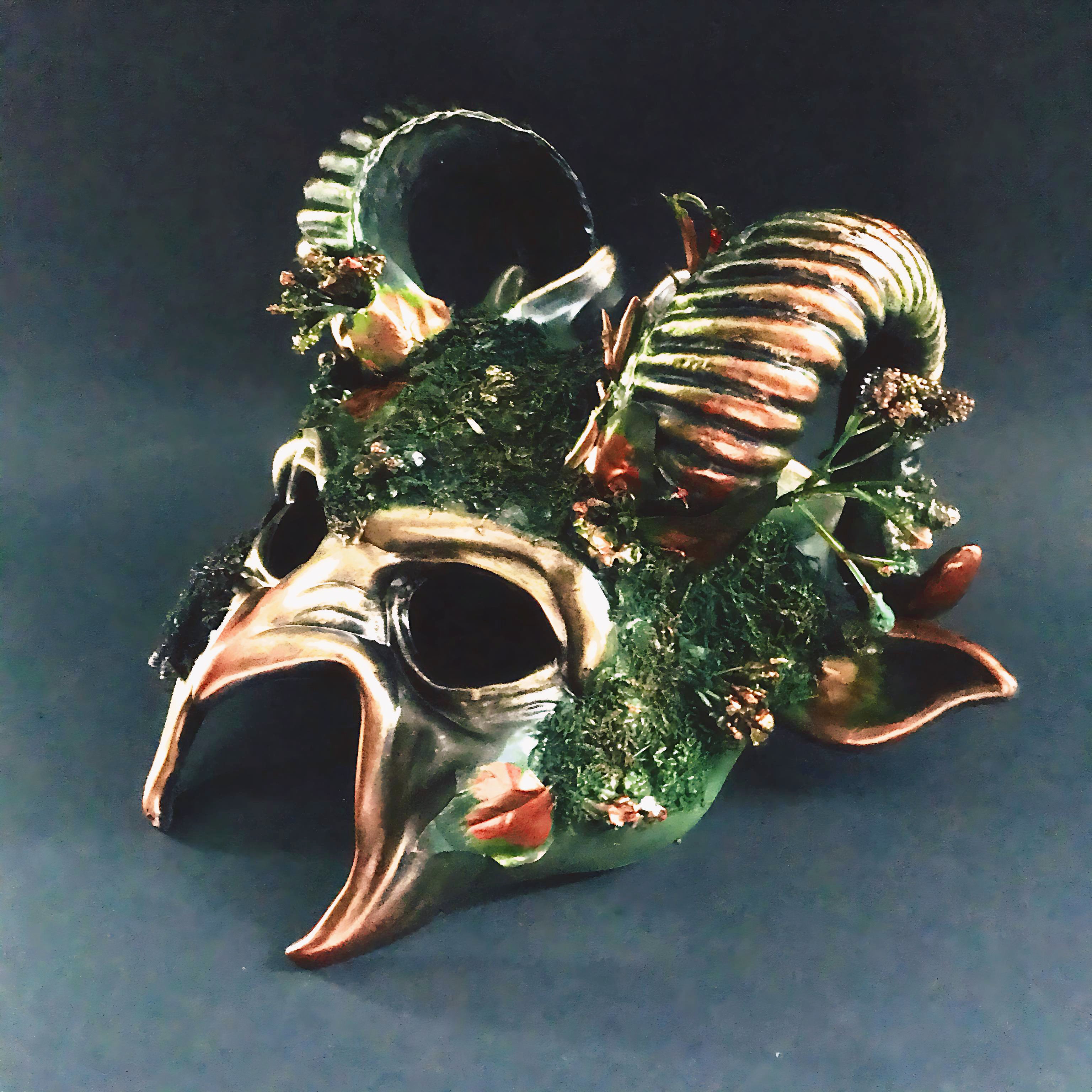 Forest Green Mythical Beast Mask