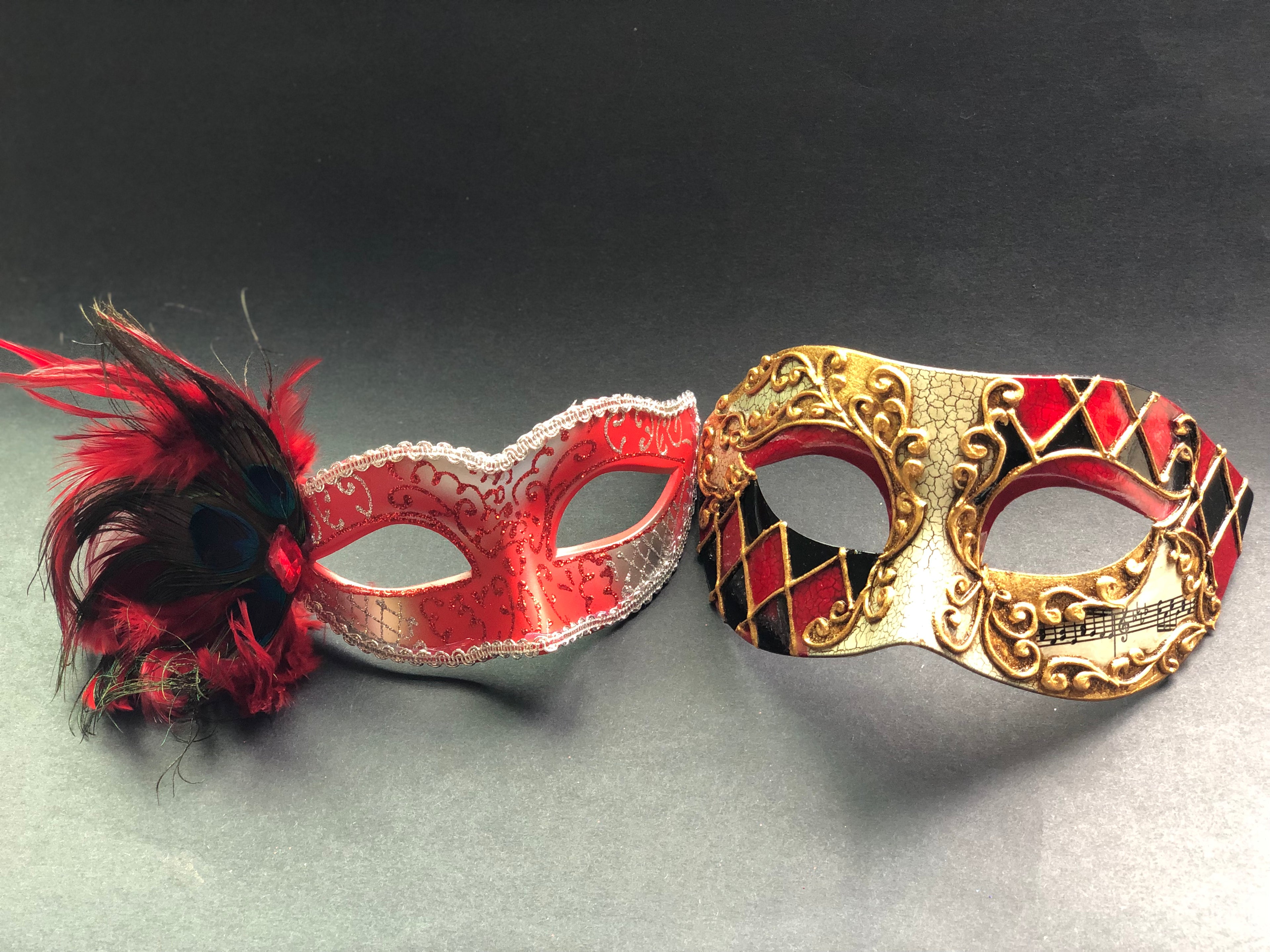 Venetian harlequin - Red/Silver/Gold