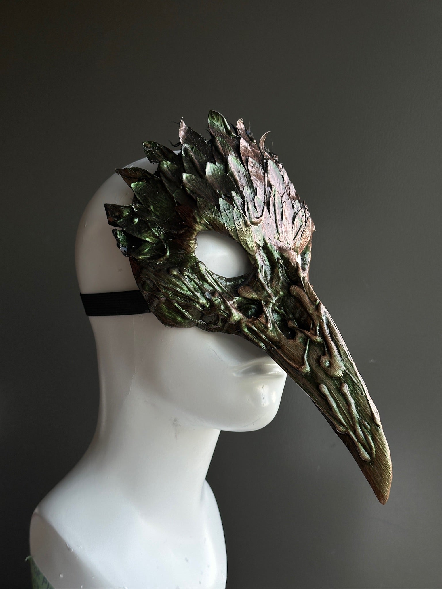Bird Skull Mask - Green/Bronze
