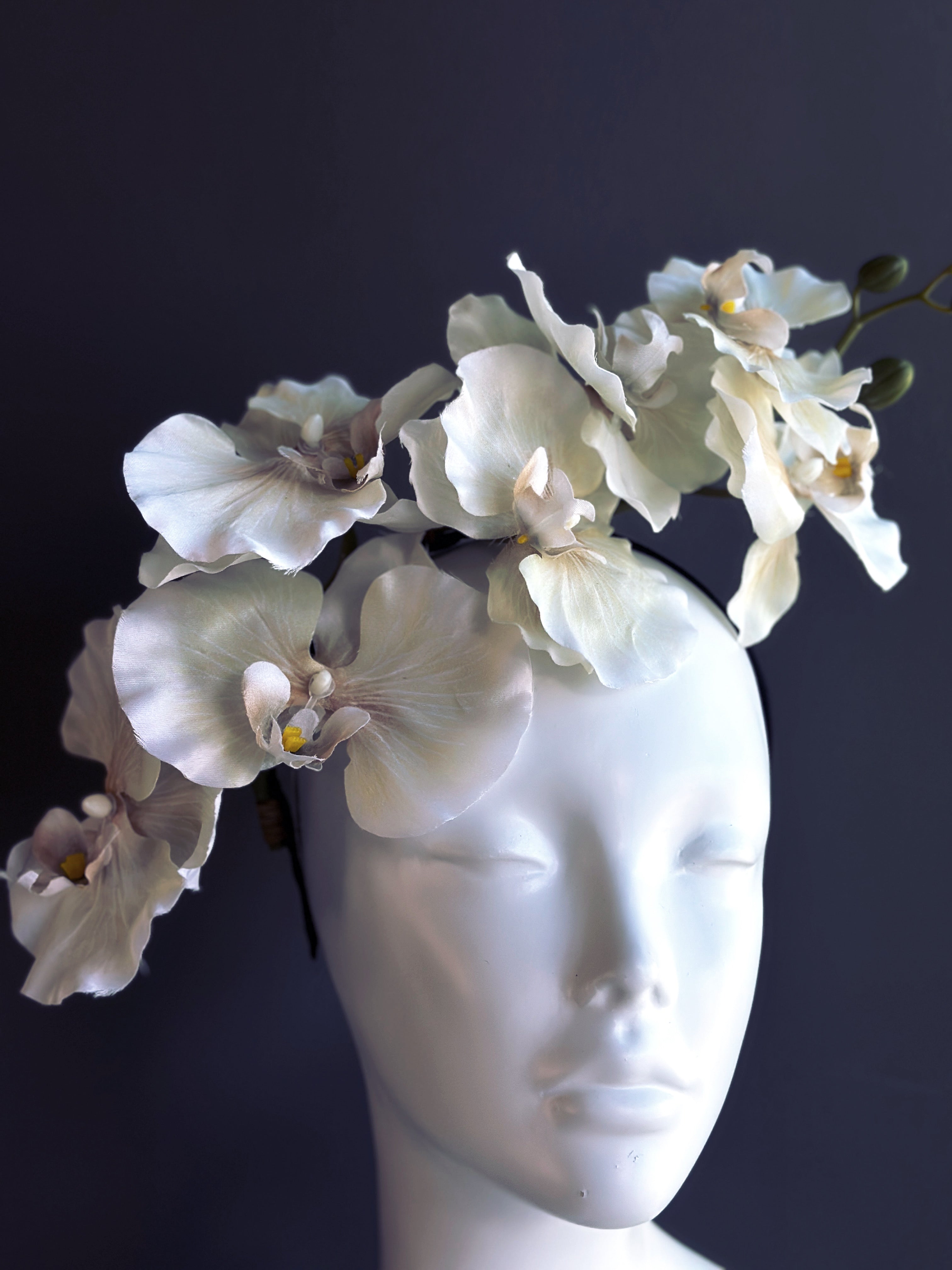 Orchid Fascinator - Ivory Cream