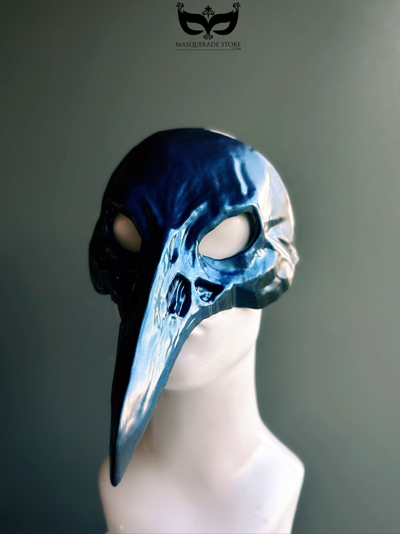 Midnight Curator - Blue Plague Crow Skull Mask