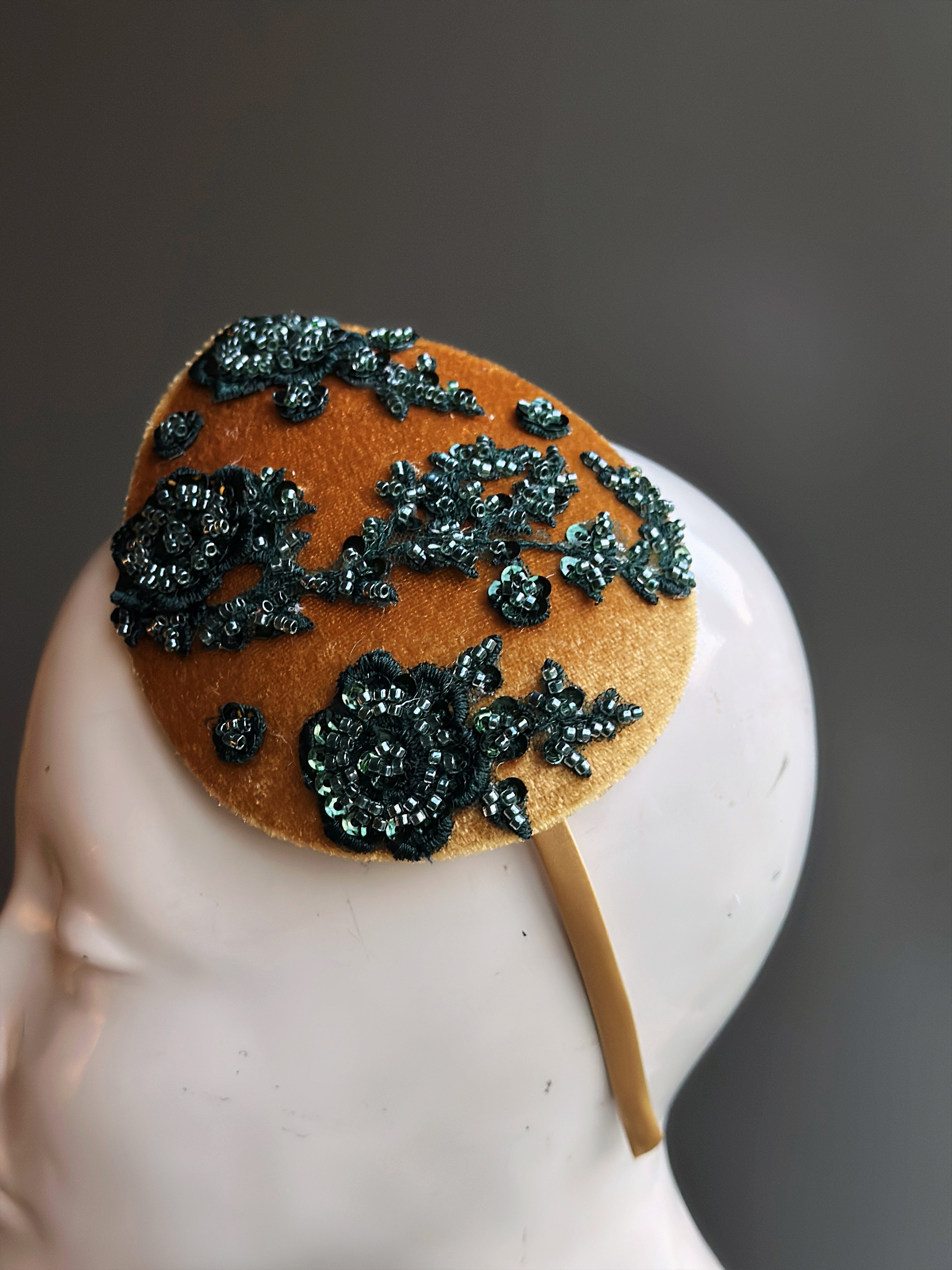 Golden Velvet Fascinator
