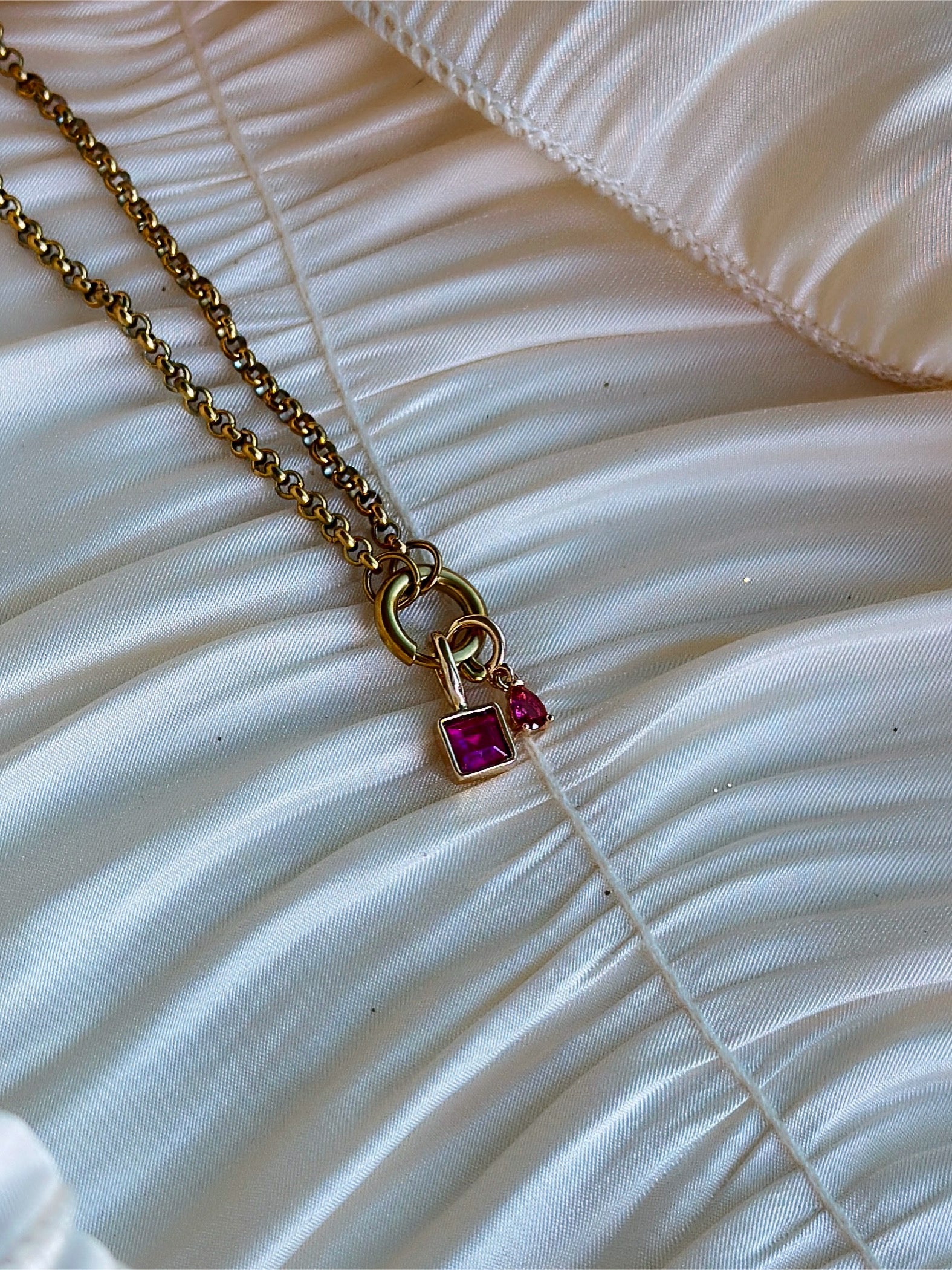 Elara Dual Charm - Necklace (Pink)