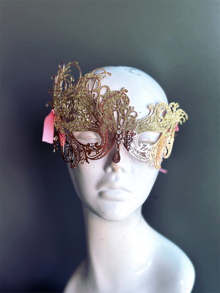 Swan Mask - Rose Gold Metal