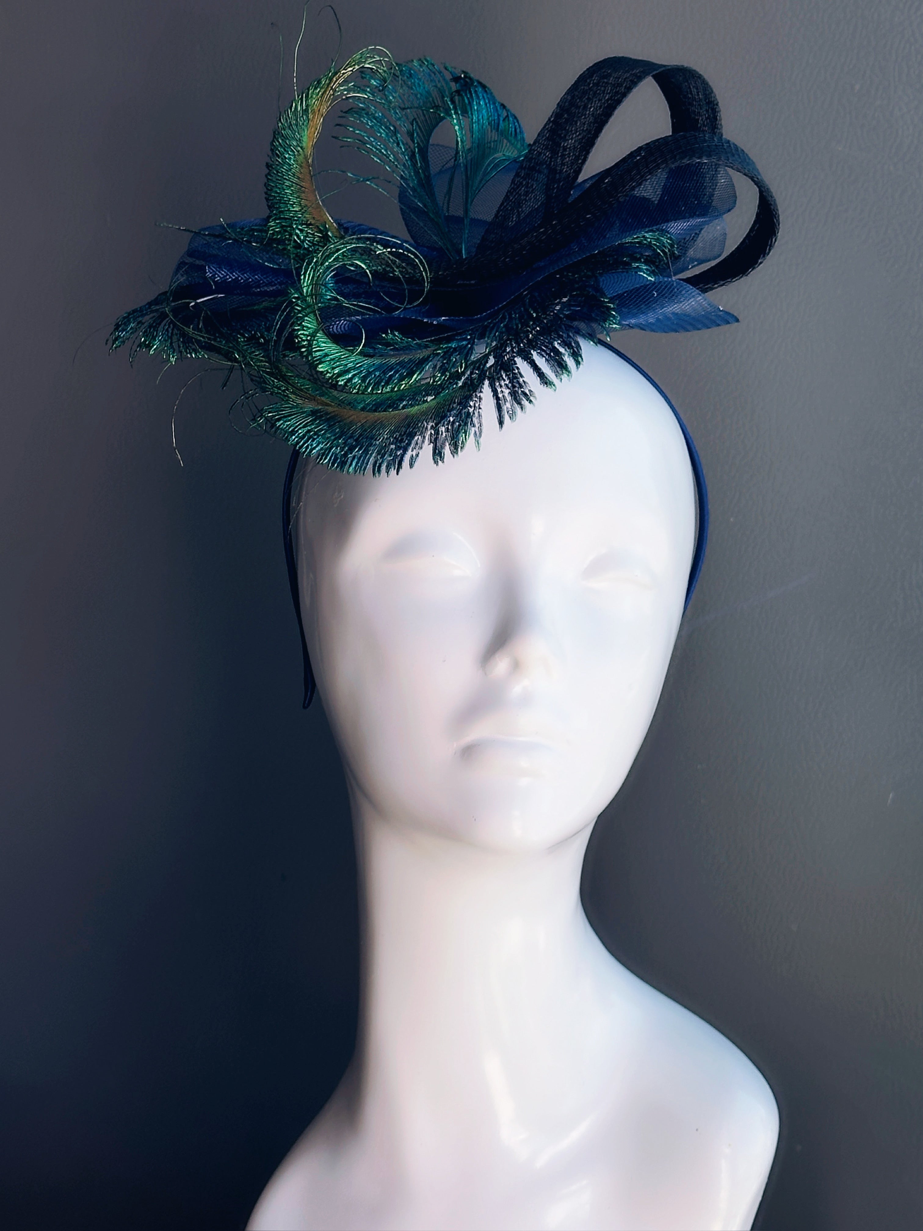 Midnight Peacock Fascinator