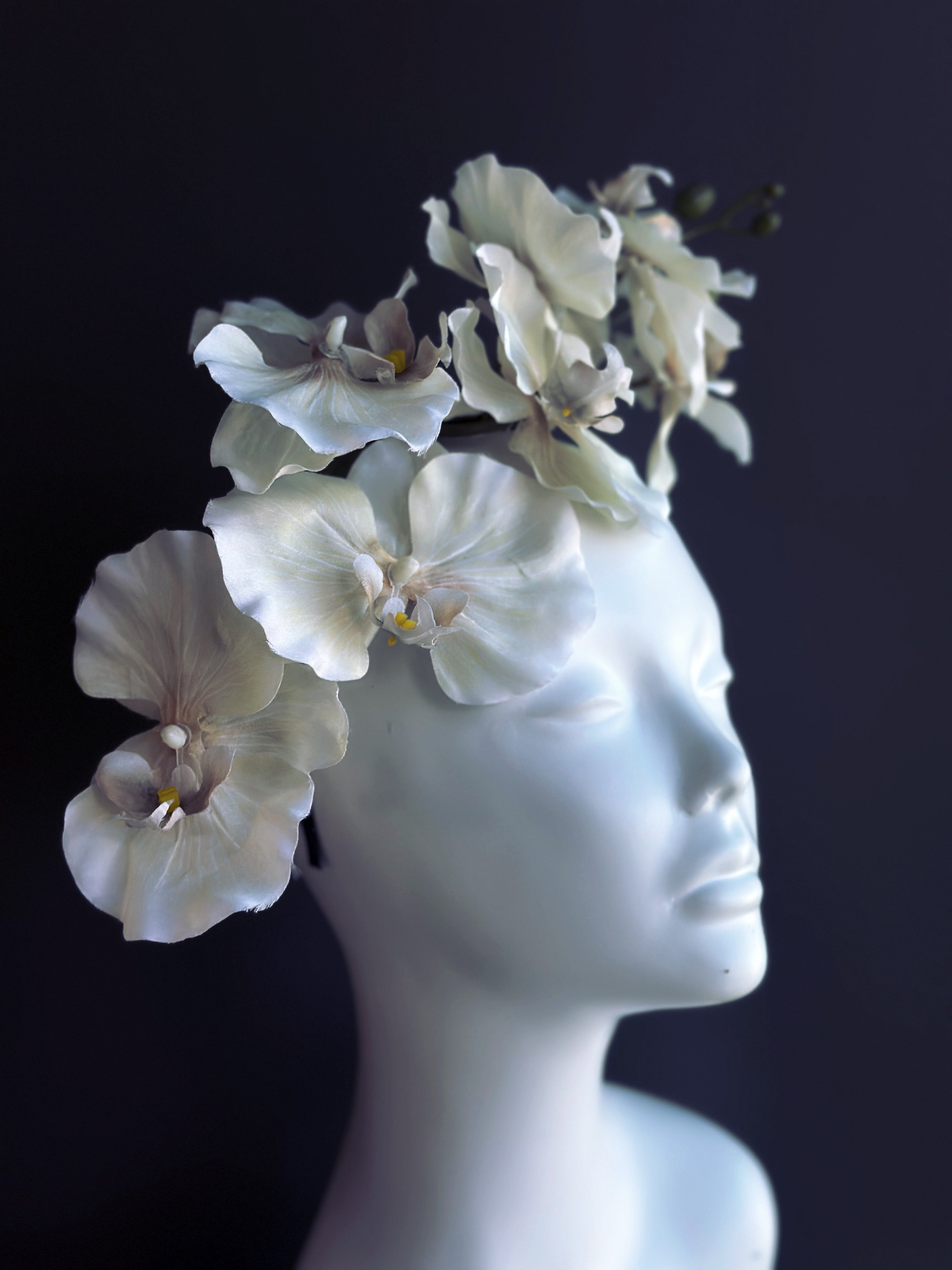 Orchid Fascinator - Ivory Cream