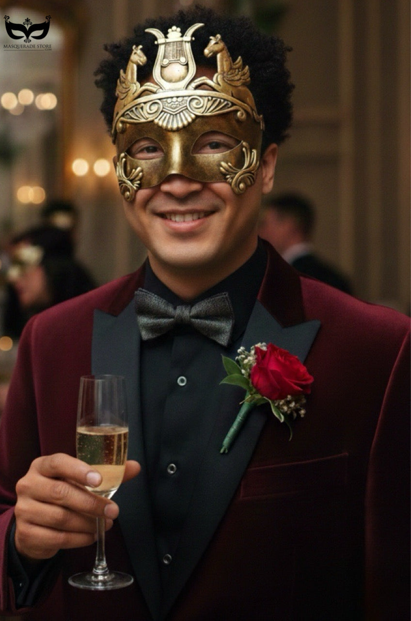 Roman Horse Mask - Gold