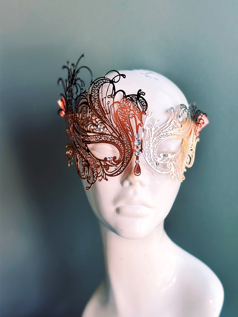 Swan Mask - Rose Gold Black Ombre