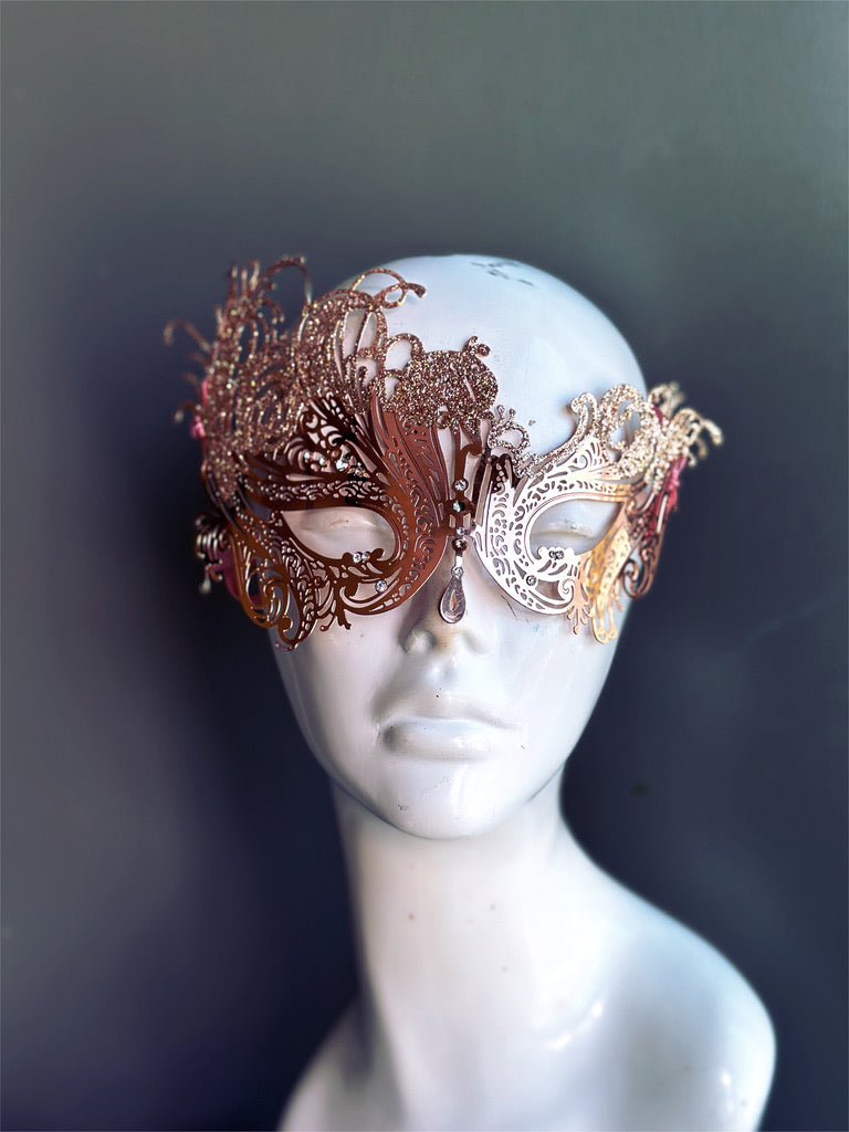 Swan Mask - Rose Gold Metal