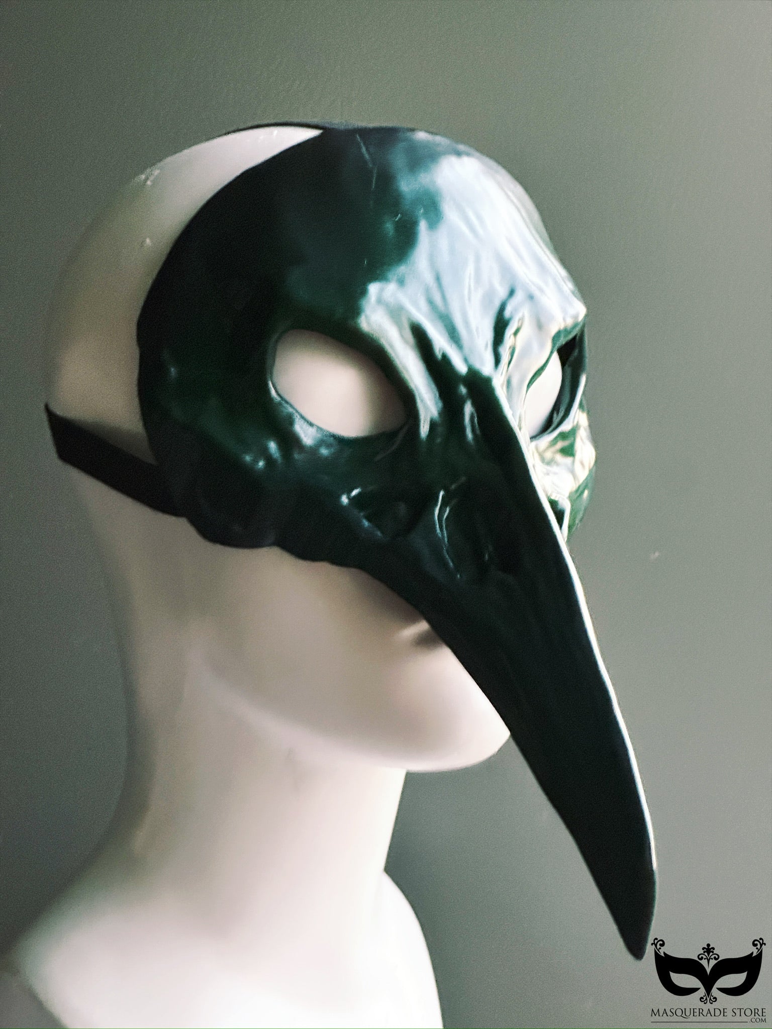 Forest Curator - Green Plague Crow Skull Mask