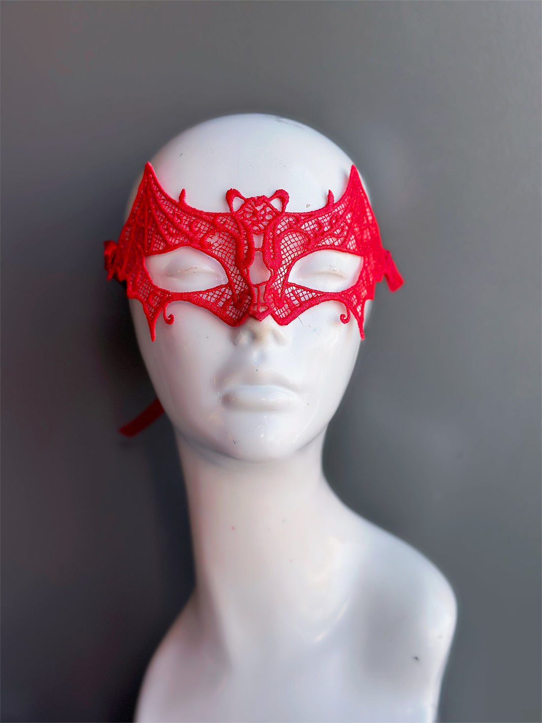 Bat Rhinestone Mask - Red