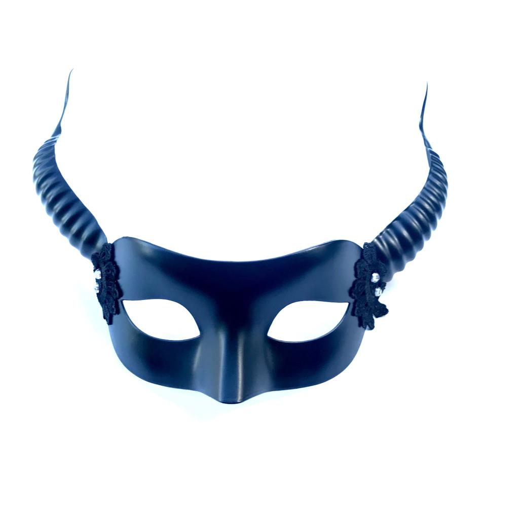 Black Malevolent Horned Mask