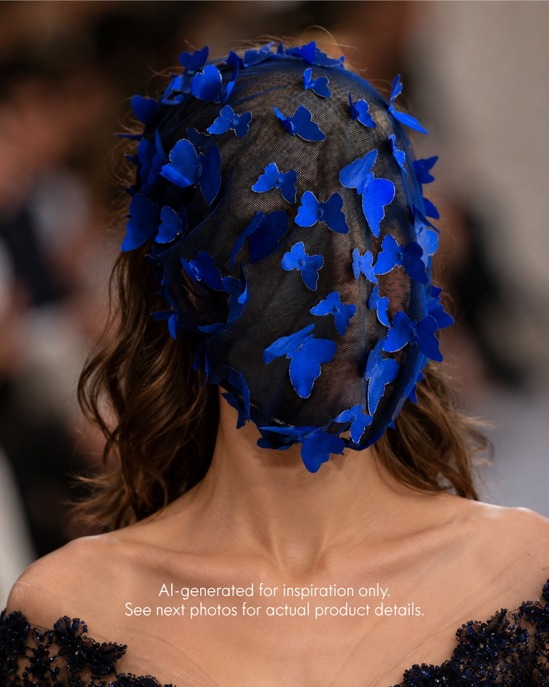 Midnight Butterfly Mirage Veil - Avant Garde Couture Headpiece