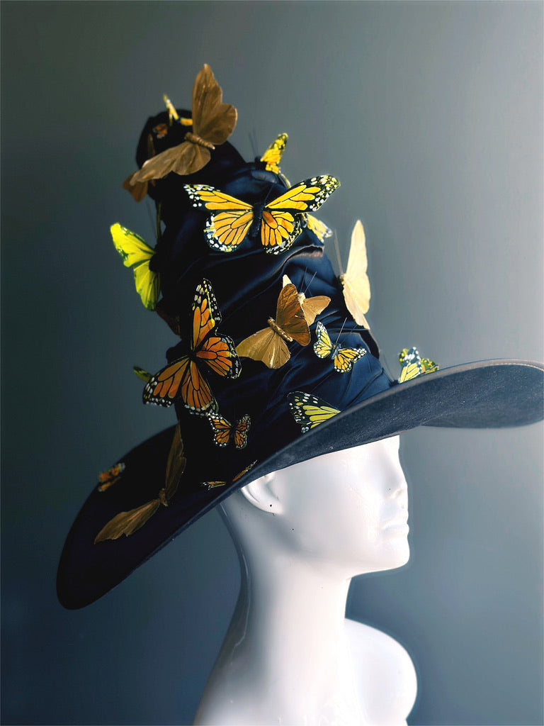 Golden Butterfly Witch Hat – Luxe Halloween Enchantress