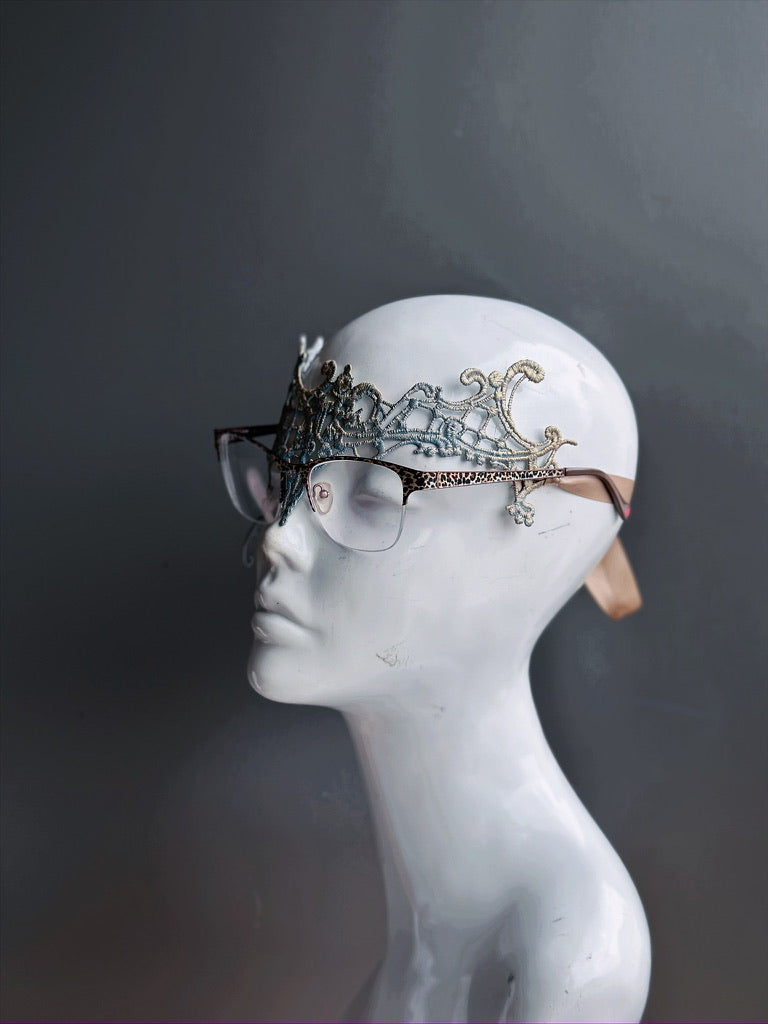 Pale Blue Gold - Eyeglass Mask