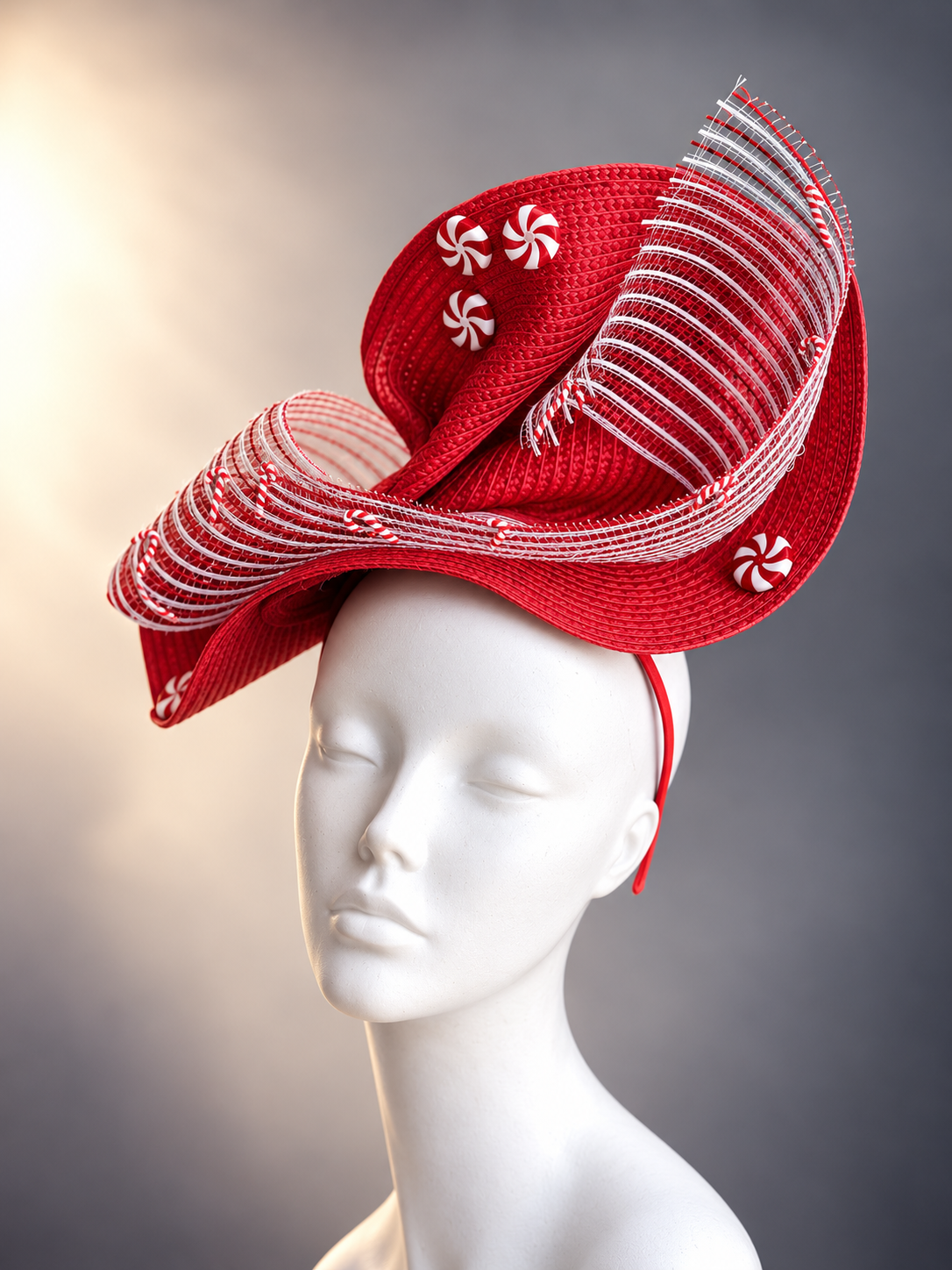 Peppermint Twist Holiday Fascinator