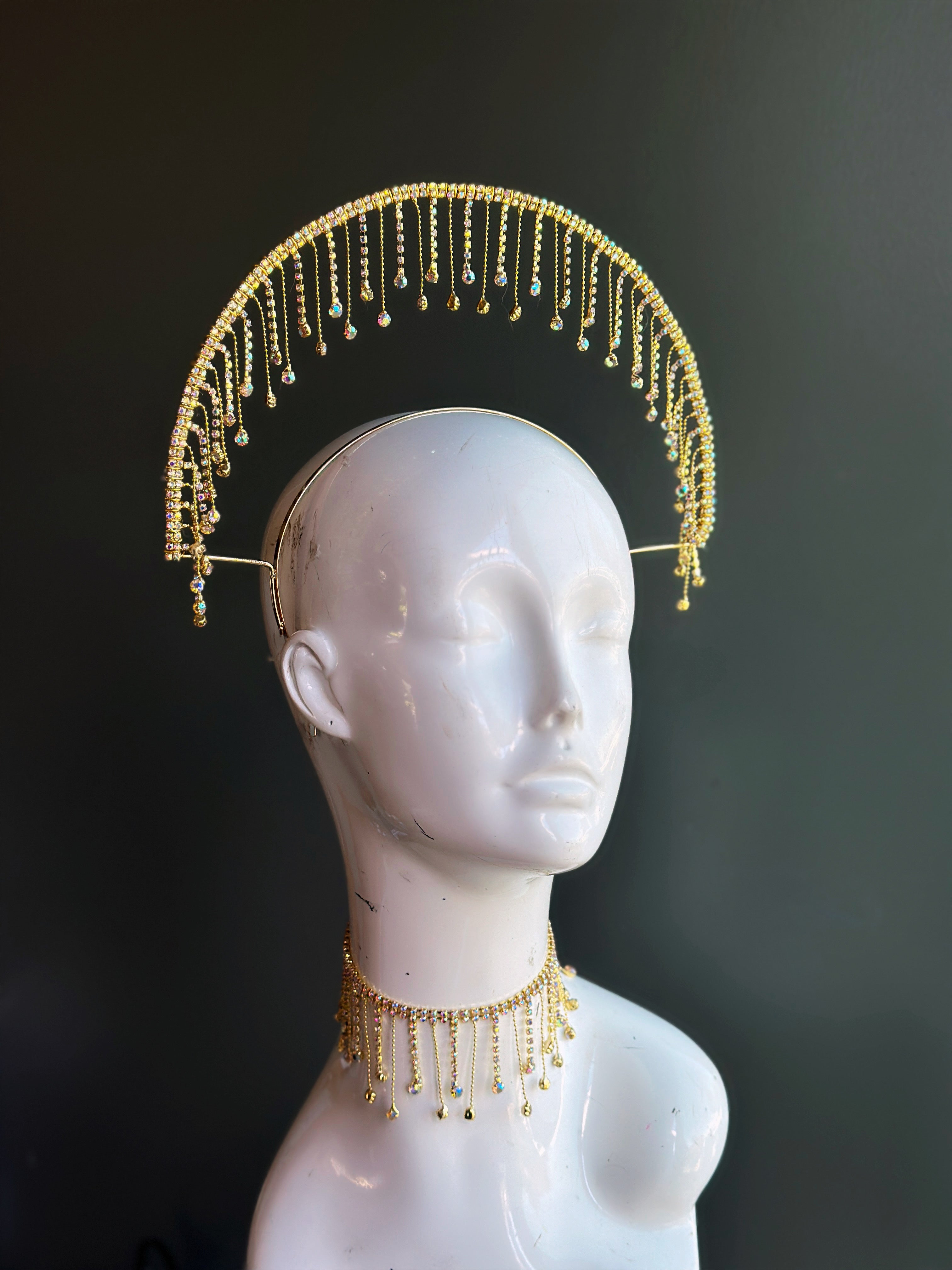Crystal Halo and Choker - Gold