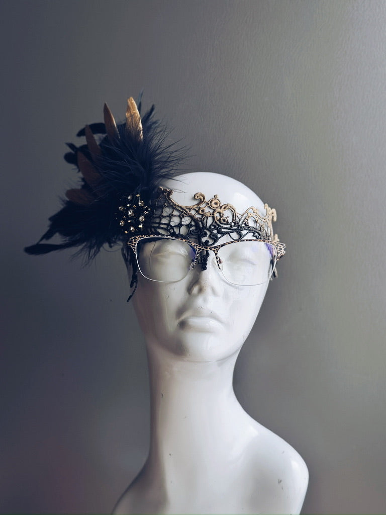 Eyeglass Mask - Gilded Raven