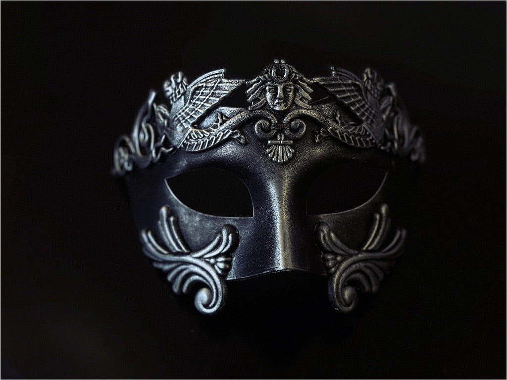 Gladiator Mask - Silver/Black