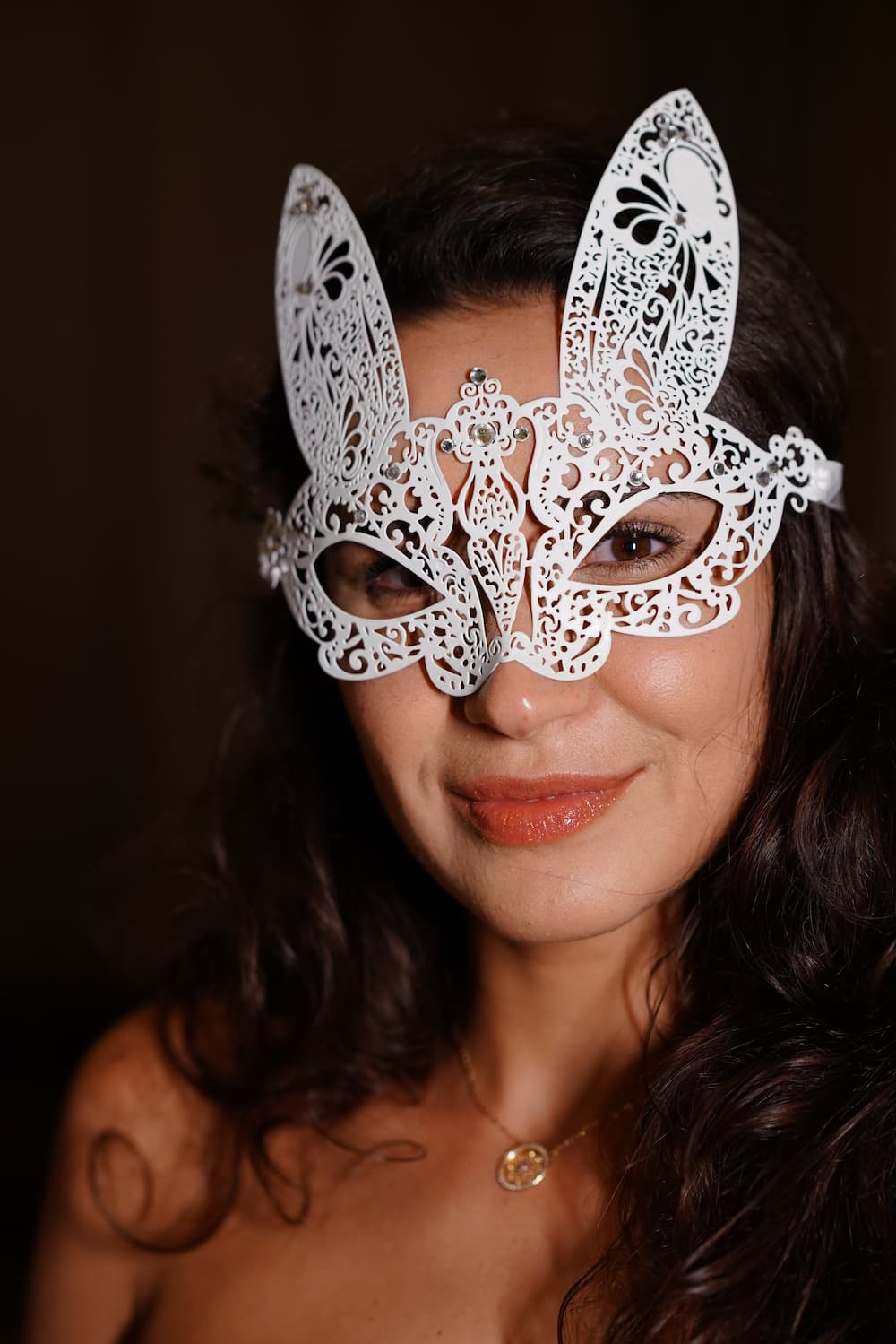 Metal Bunny Mask - White