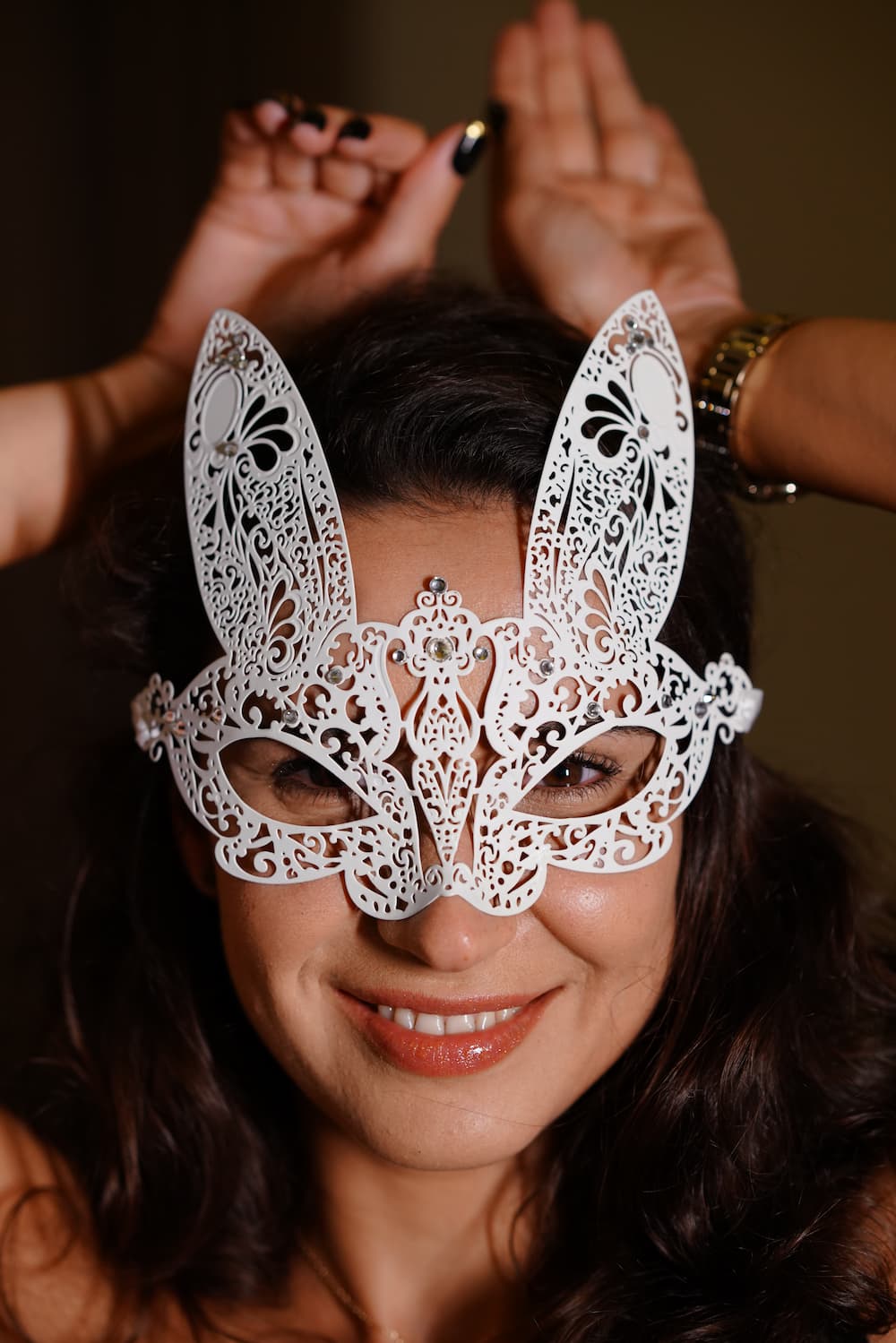 Metal Bunny Mask - White