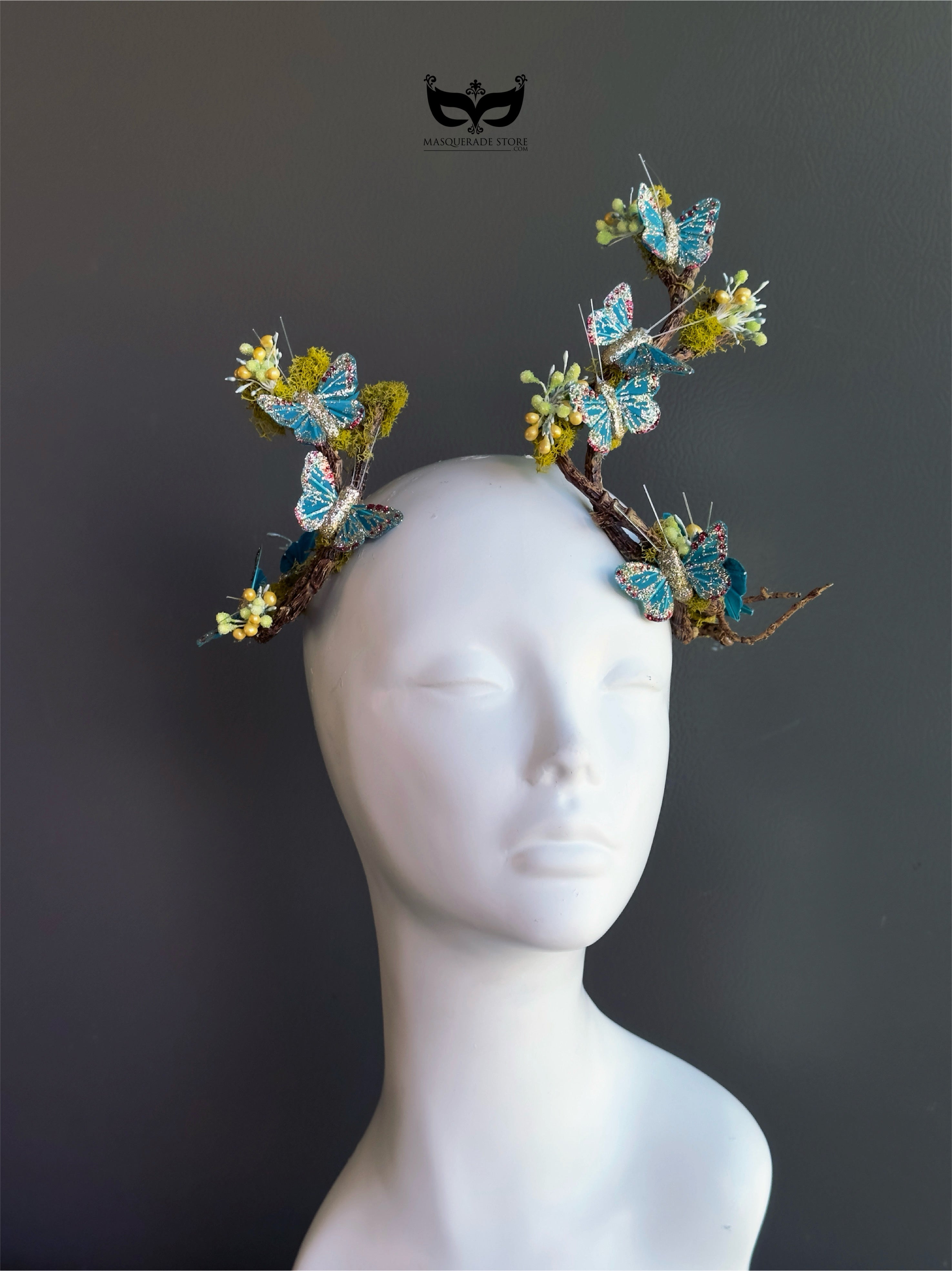 Flutterwood Fae - Teal Butterfly Headdress