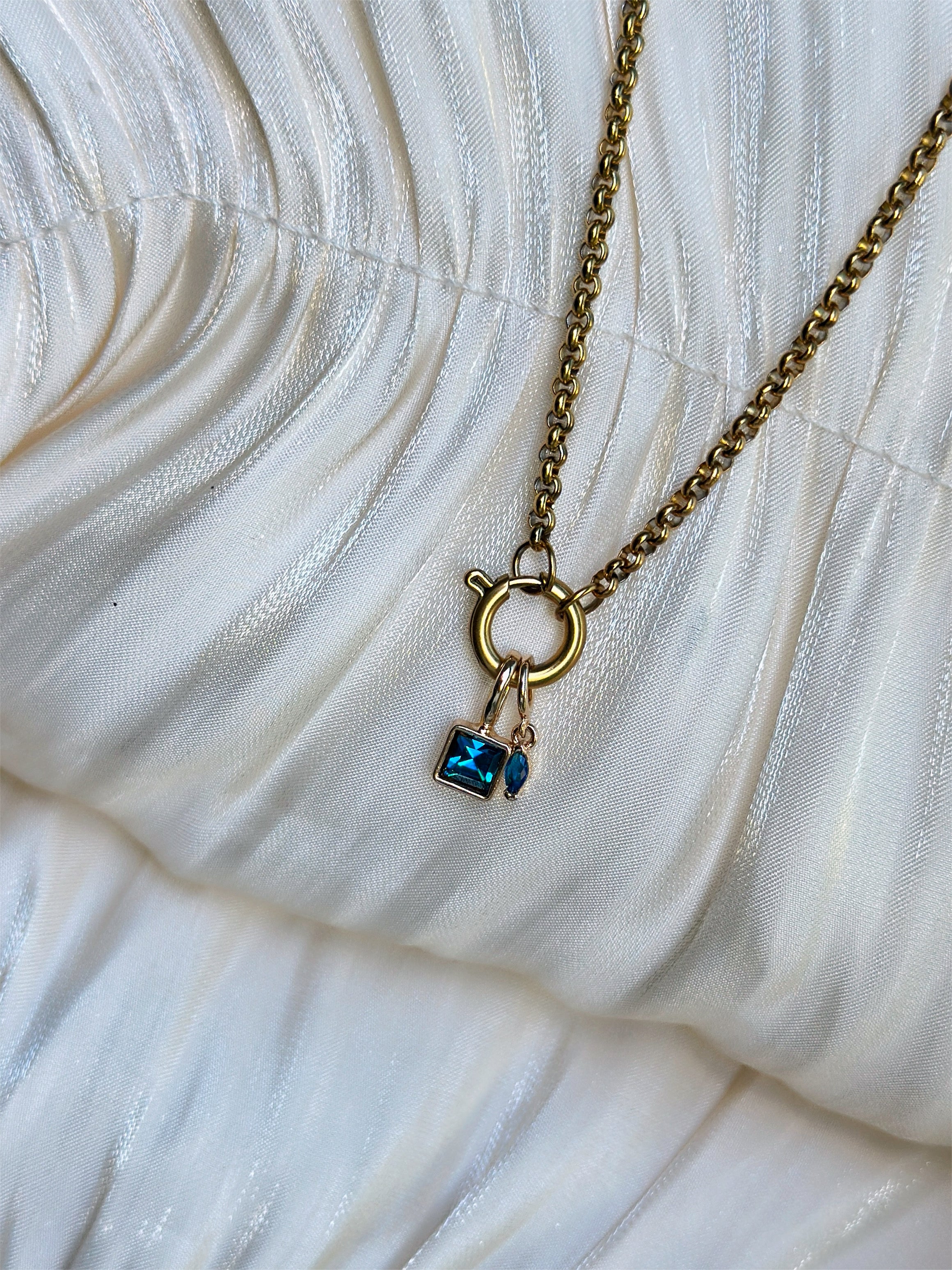 Elara Dual Charm - Necklace (Blue)
